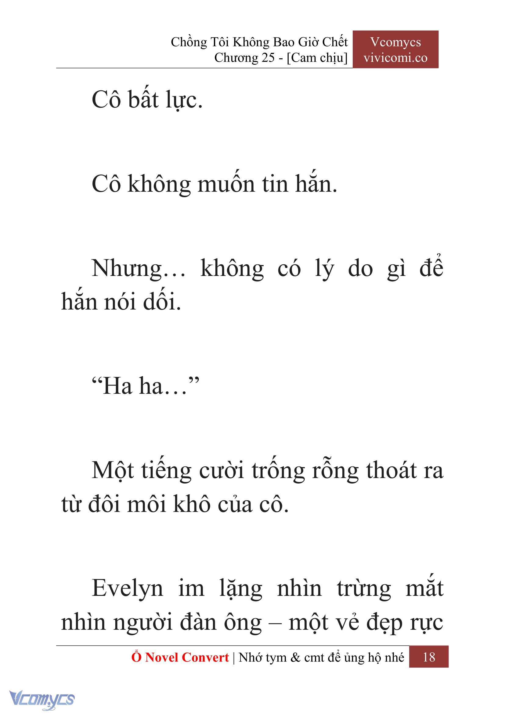 [Novel] Chồng Tôi Không Bao Giờ Chết Chap 25 - Trang 2