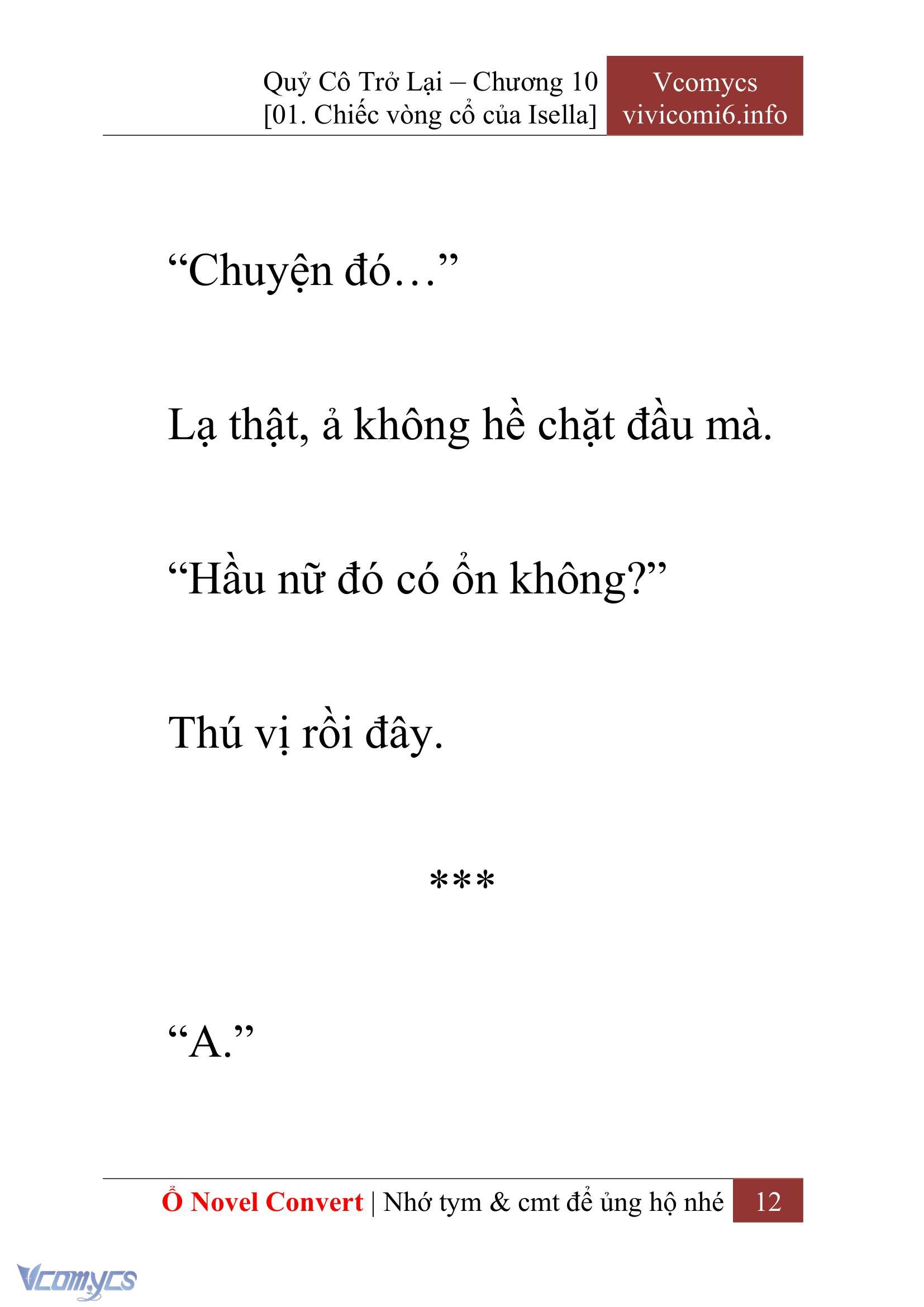 [Novel] Quý Cô Trở Lại Chap 10 - Trang 2