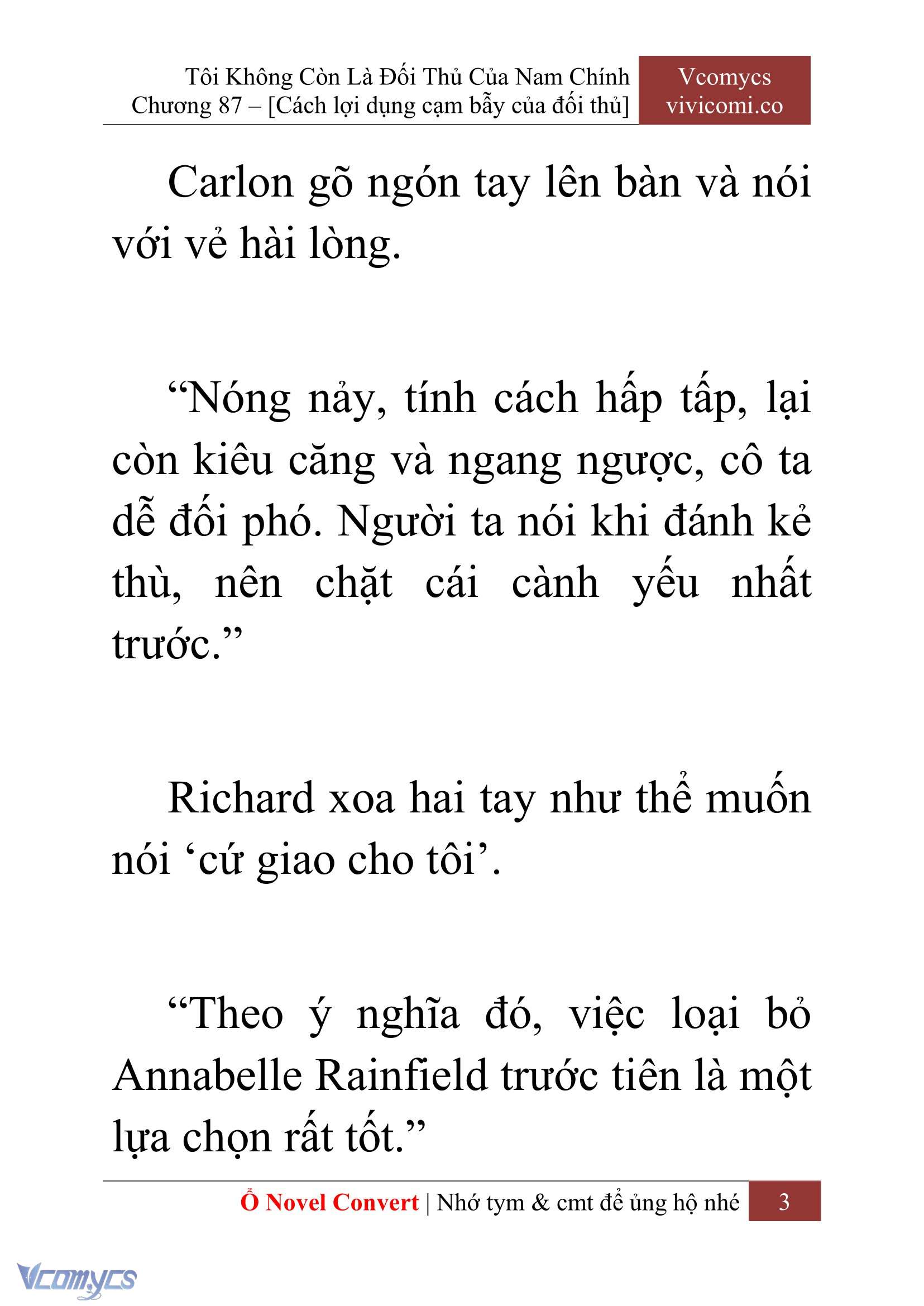 [Novel] Tôi Không Còn Là Đối Thủ Của Nam Chính Chap 87 - Trang 2