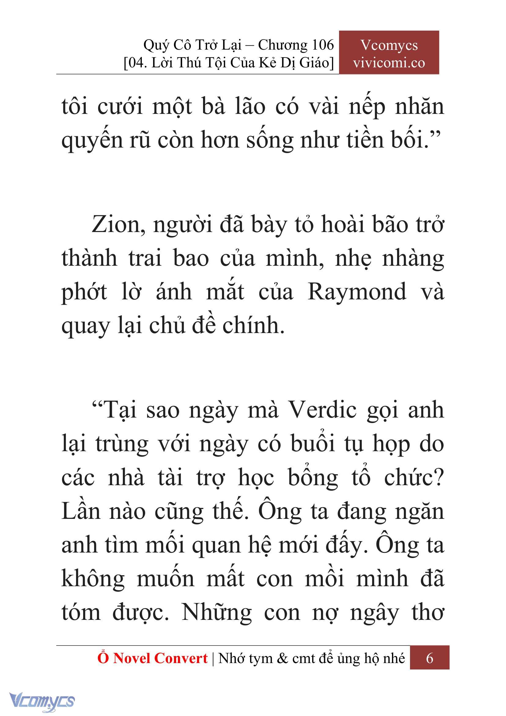 [Novel] Quý Cô Trở Lại Chap 106 - Next Chap 107