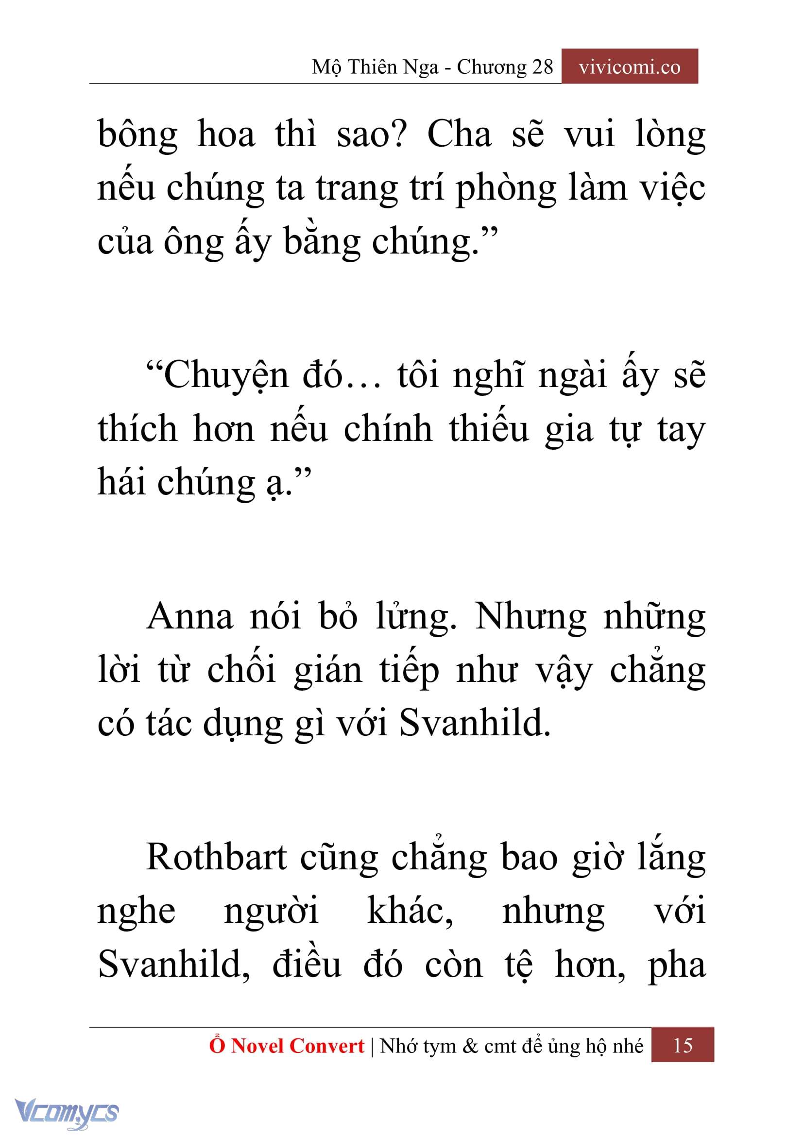 [Novel] Mộ Thiên Nga Chap 28 - Next Chap 29