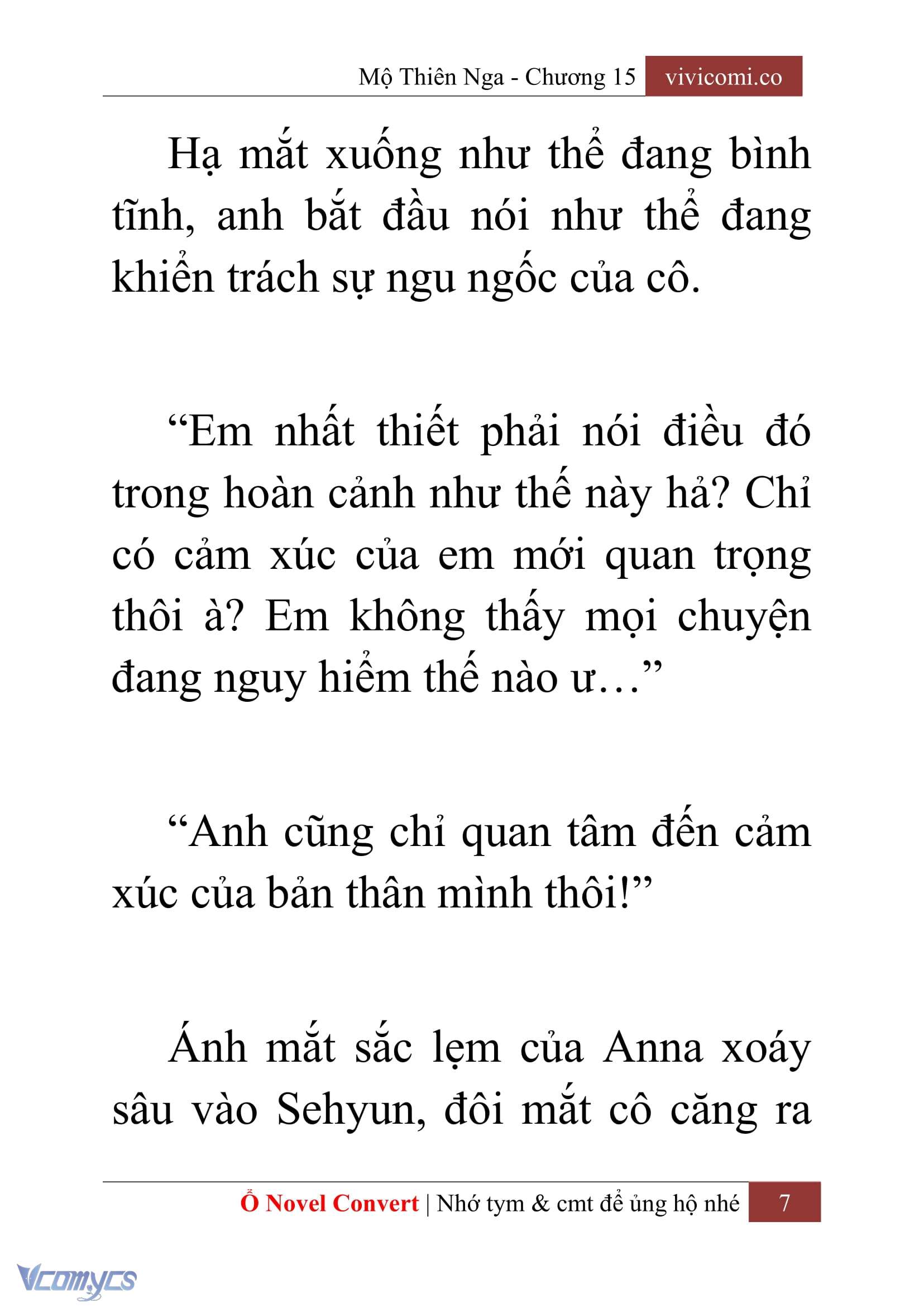 [Novel] Mộ Thiên Nga Chap 15 - Next Chap 16