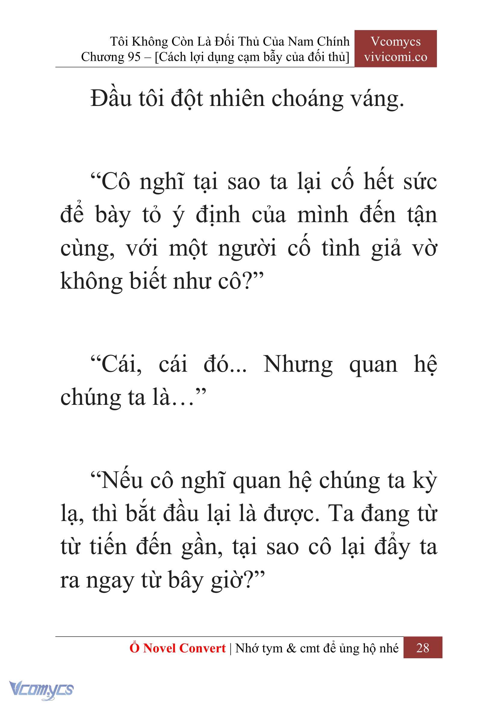 [Novel] Tôi Không Còn Là Đối Thủ Của Nam Chính Chap 95 - Trang 2