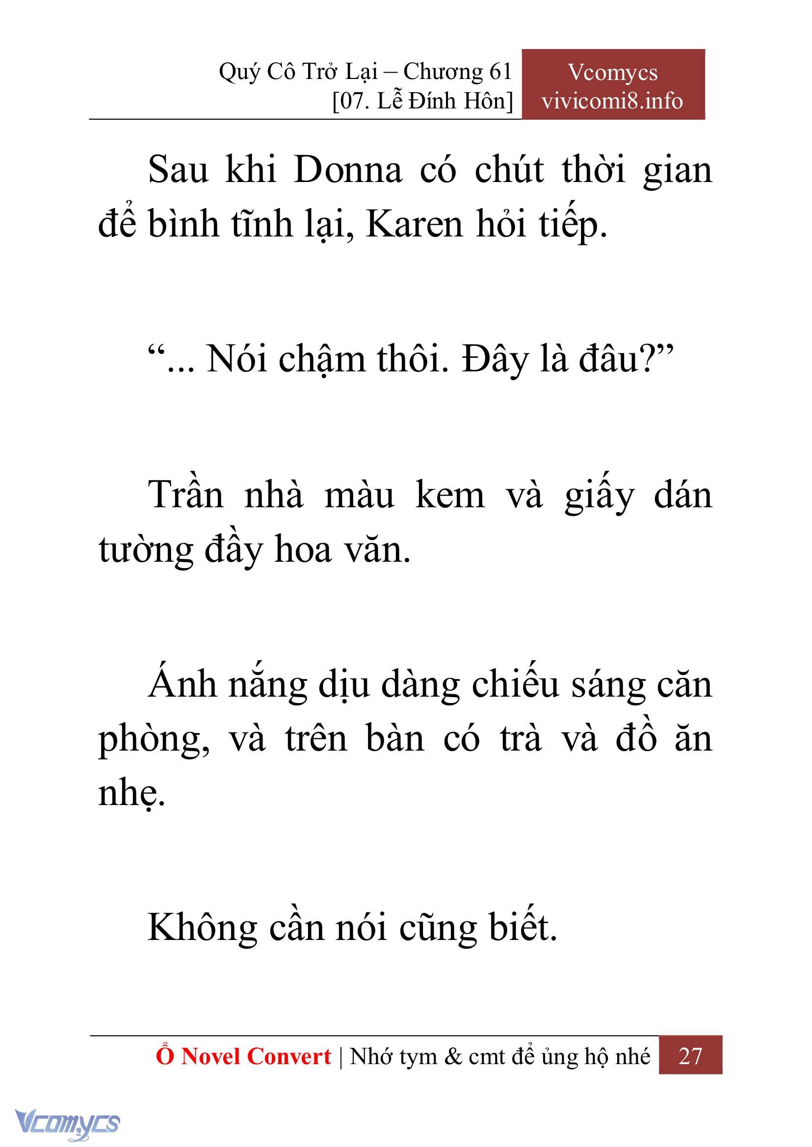 [Novel] Quý Cô Trở Lại Chap 61 - Trang 2
