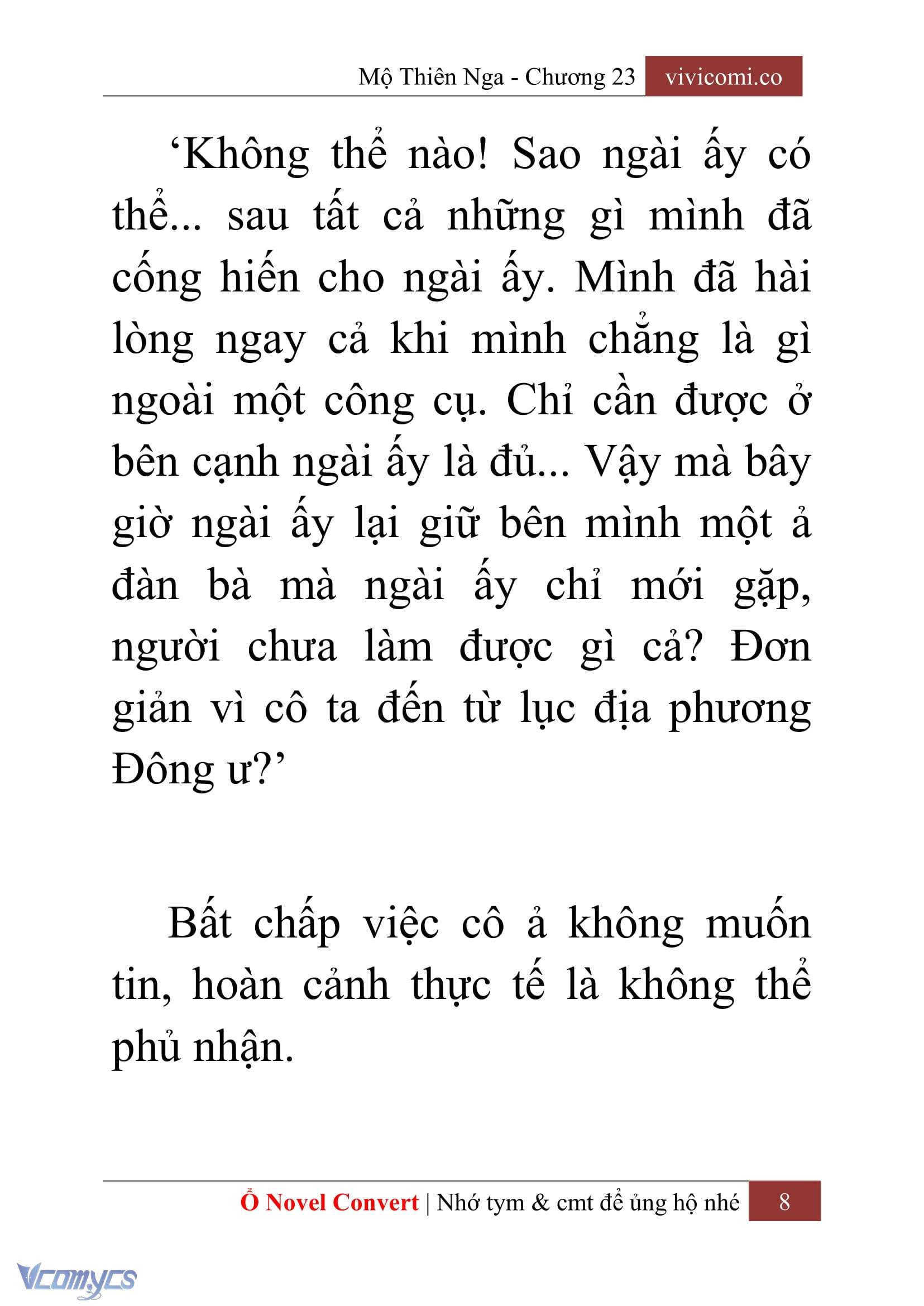 [Novel] Mộ Thiên Nga Chap 23 - Next Chap 24