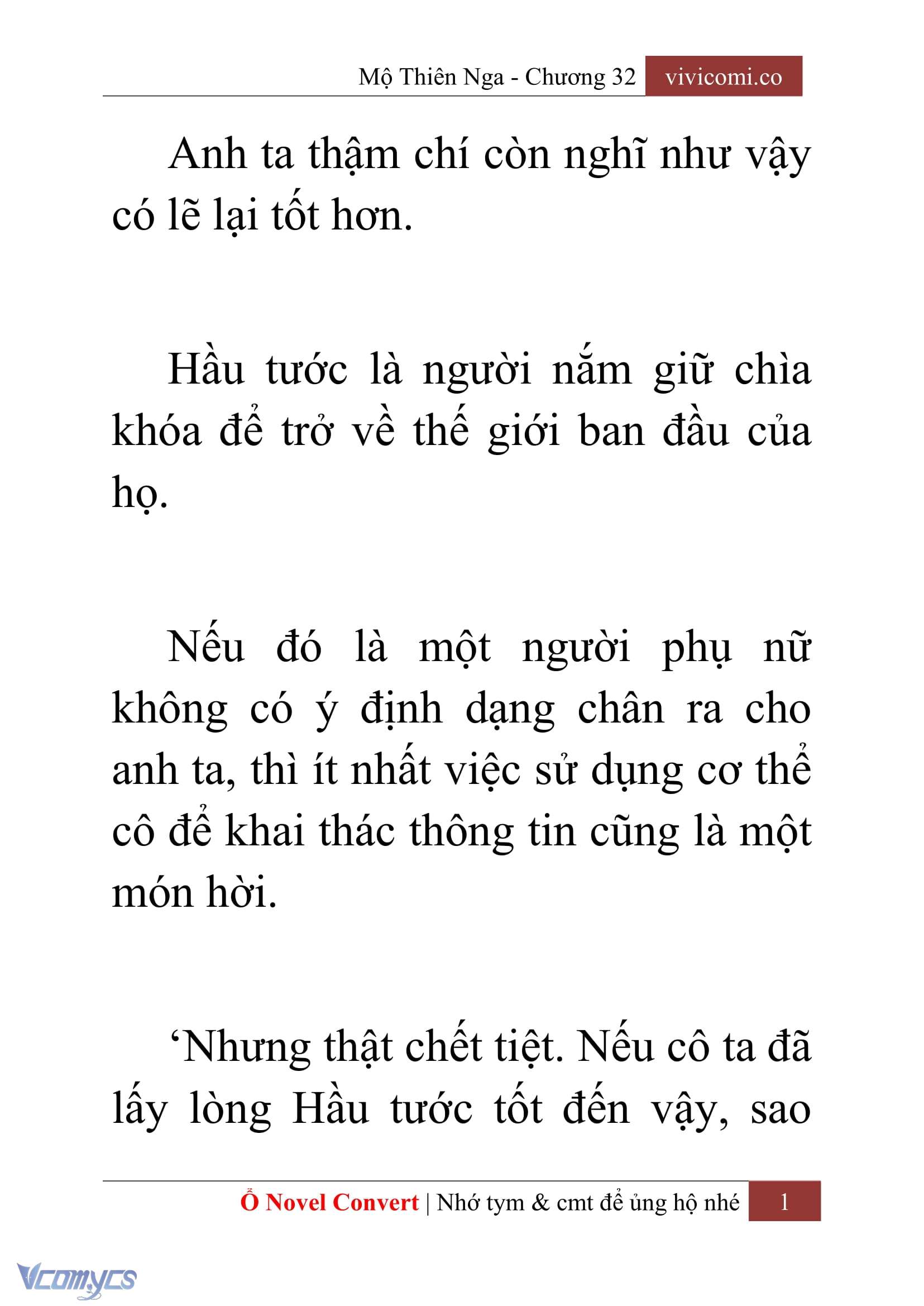 [Novel] Mộ Thiên Nga Chap 32 - Next Chap 33