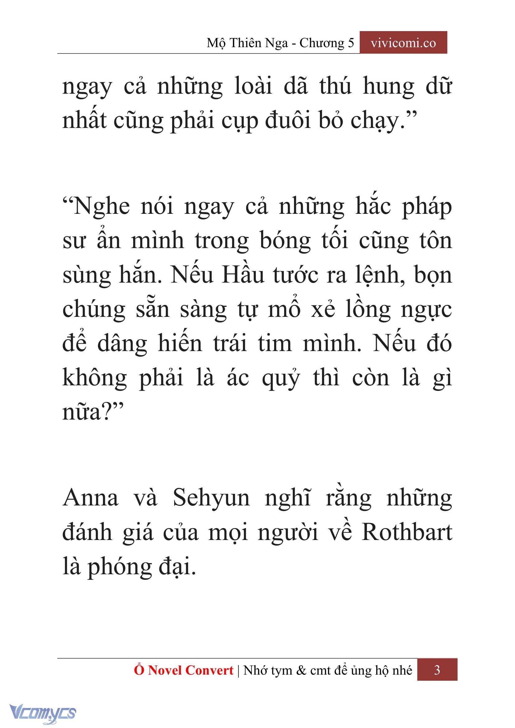 [Novel] Mộ Thiên Nga Chap 5 - Trang 2