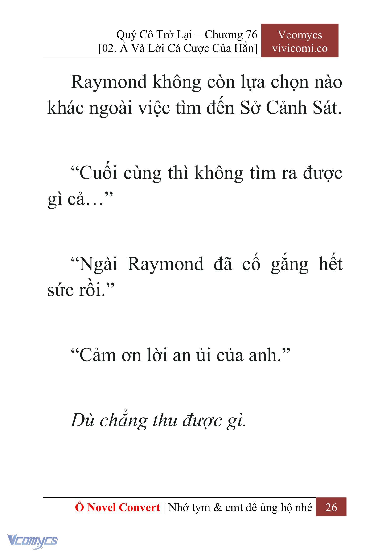 [Novel] Quý Cô Trở Lại Chap 76 - Trang 2
