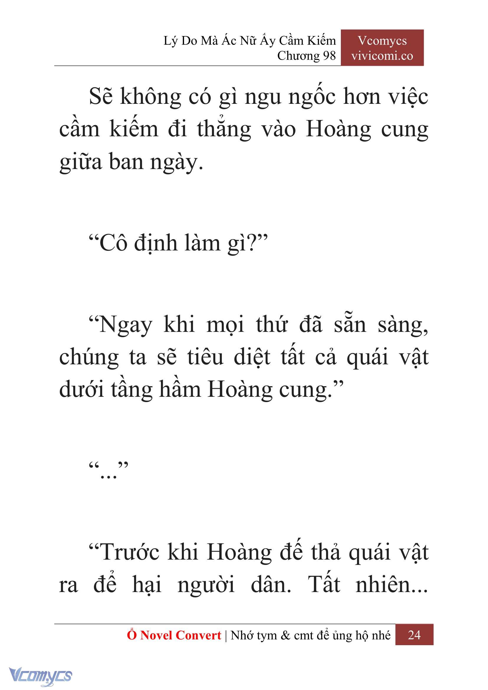 [Novel] Lý Do Mà Ác Nữ Ấy Cầm Kiếm Chap 98 - Next Chap 99