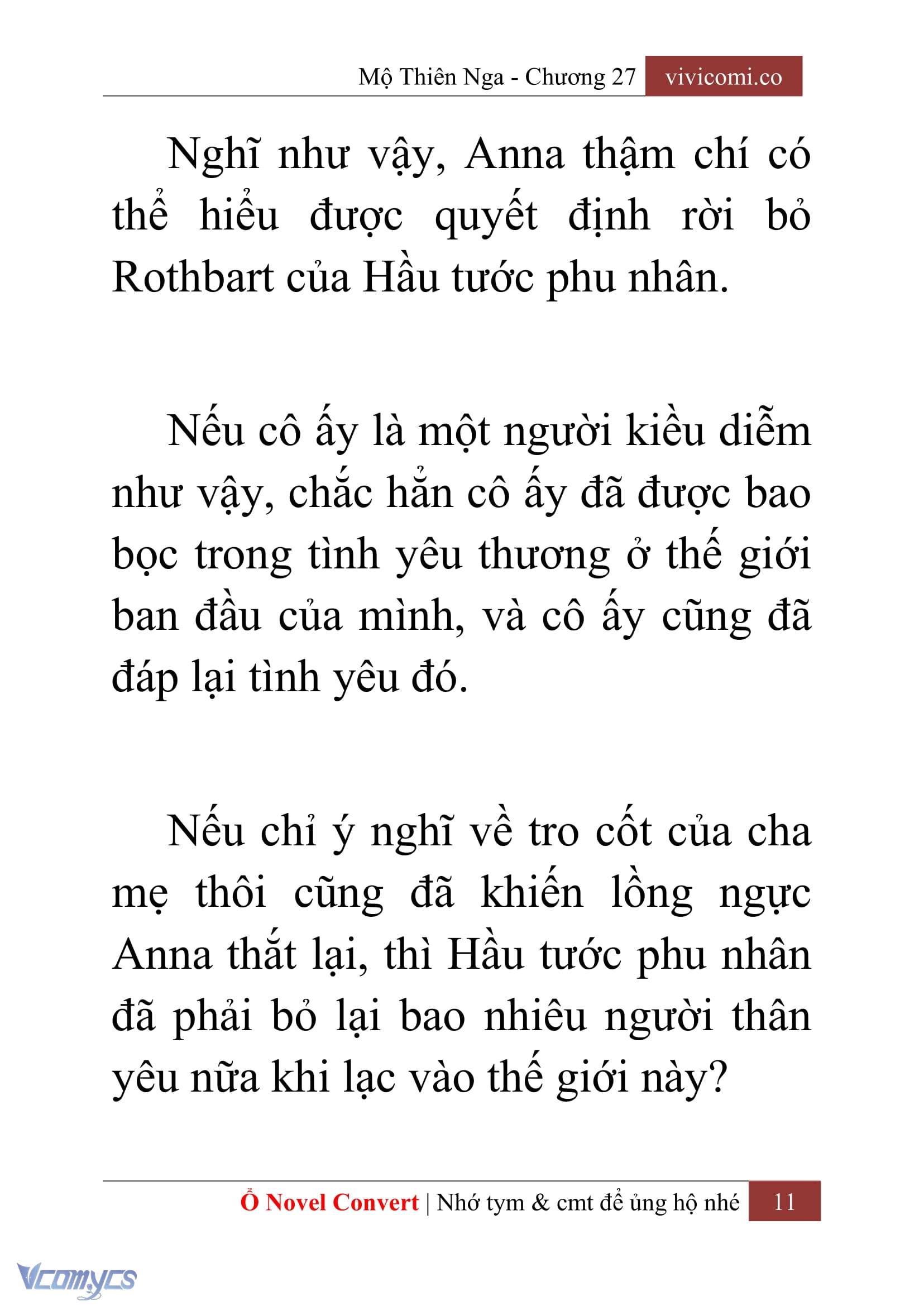 [Novel] Mộ Thiên Nga Chap 27 - Next Chap 28