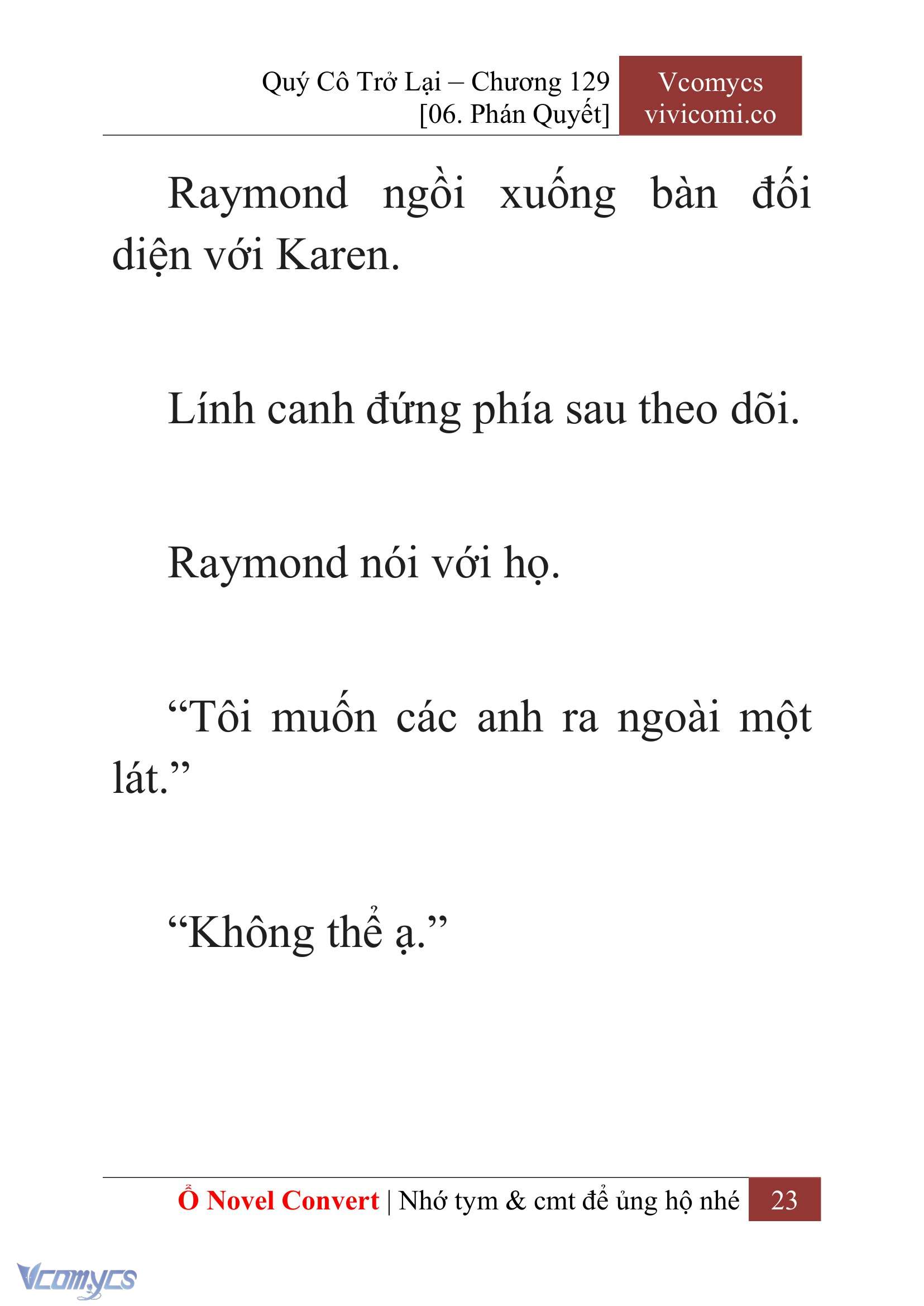 [Novel] Quý Cô Trở Lại Chap 129 - Next Chap 130