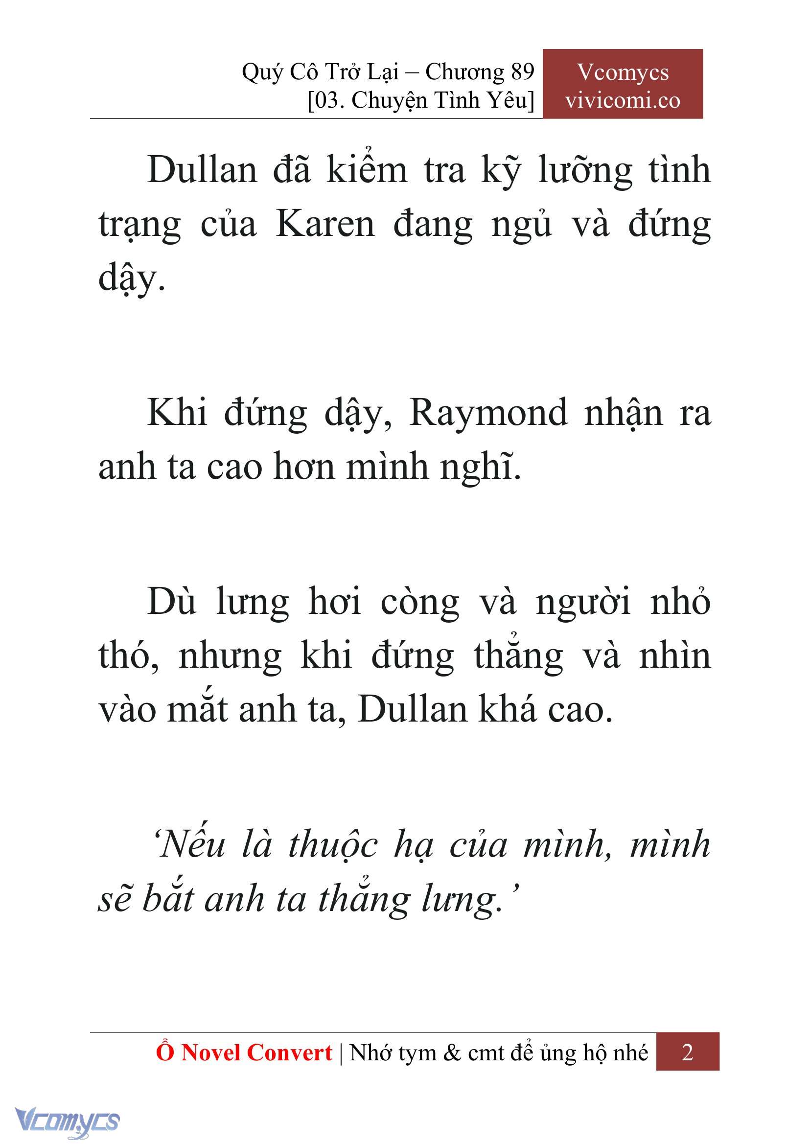 [Novel] Quý Cô Trở Lại Chap 89 - Trang 2