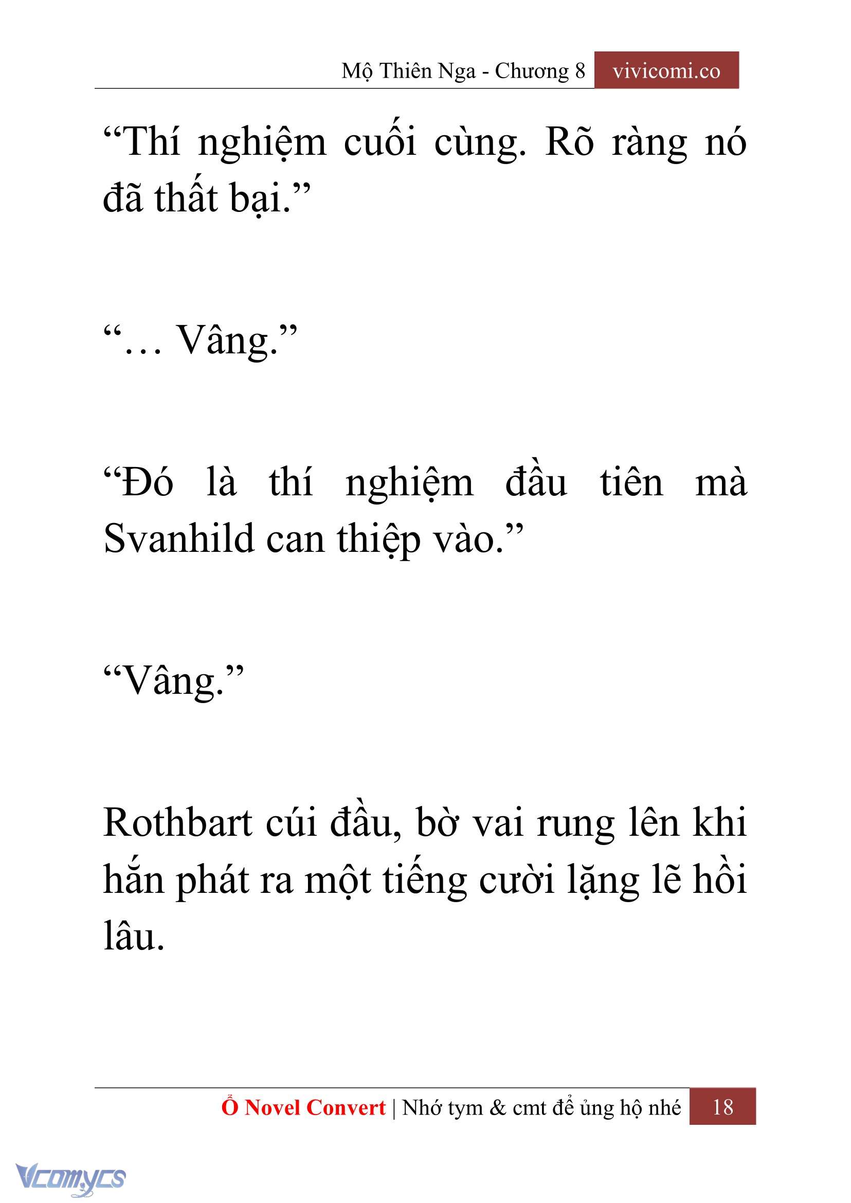 [Novel] Mộ Thiên Nga Chap 8 - Trang 2