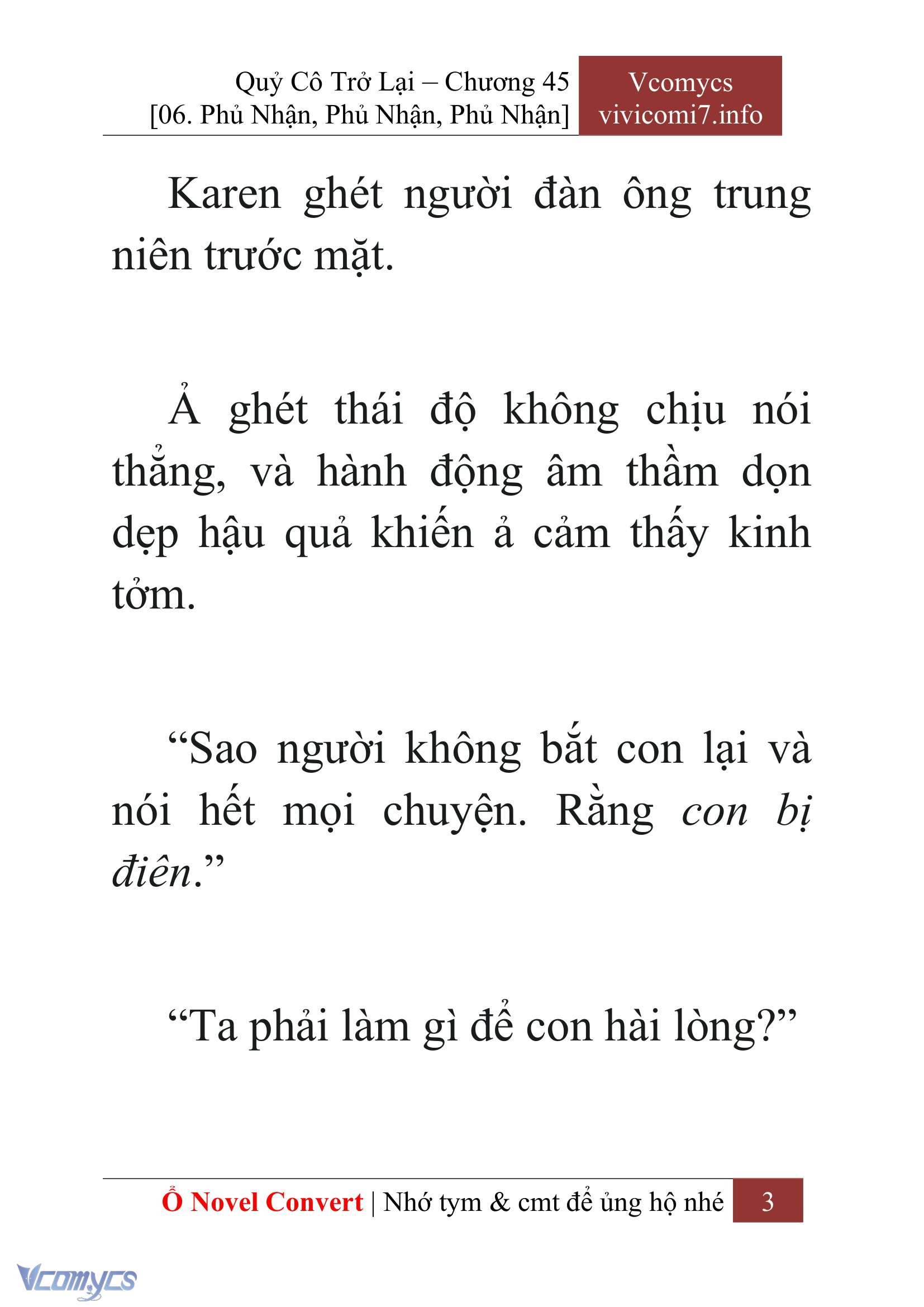 [Novel] Quý Cô Trở Lại Chap 45 - Trang 2