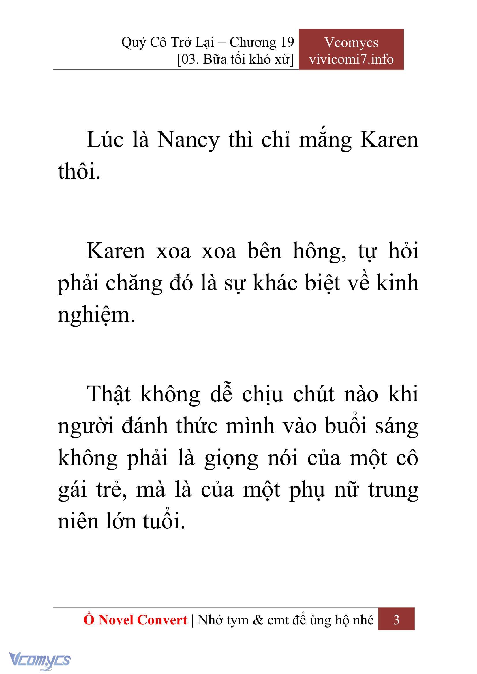 [Novel] Quý Cô Trở Lại Chap 19 - Trang 2
