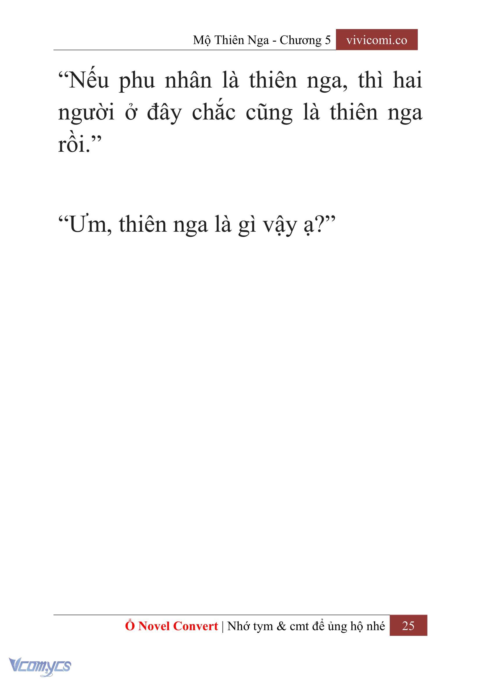 [Novel] Mộ Thiên Nga Chap 5 - Trang 2