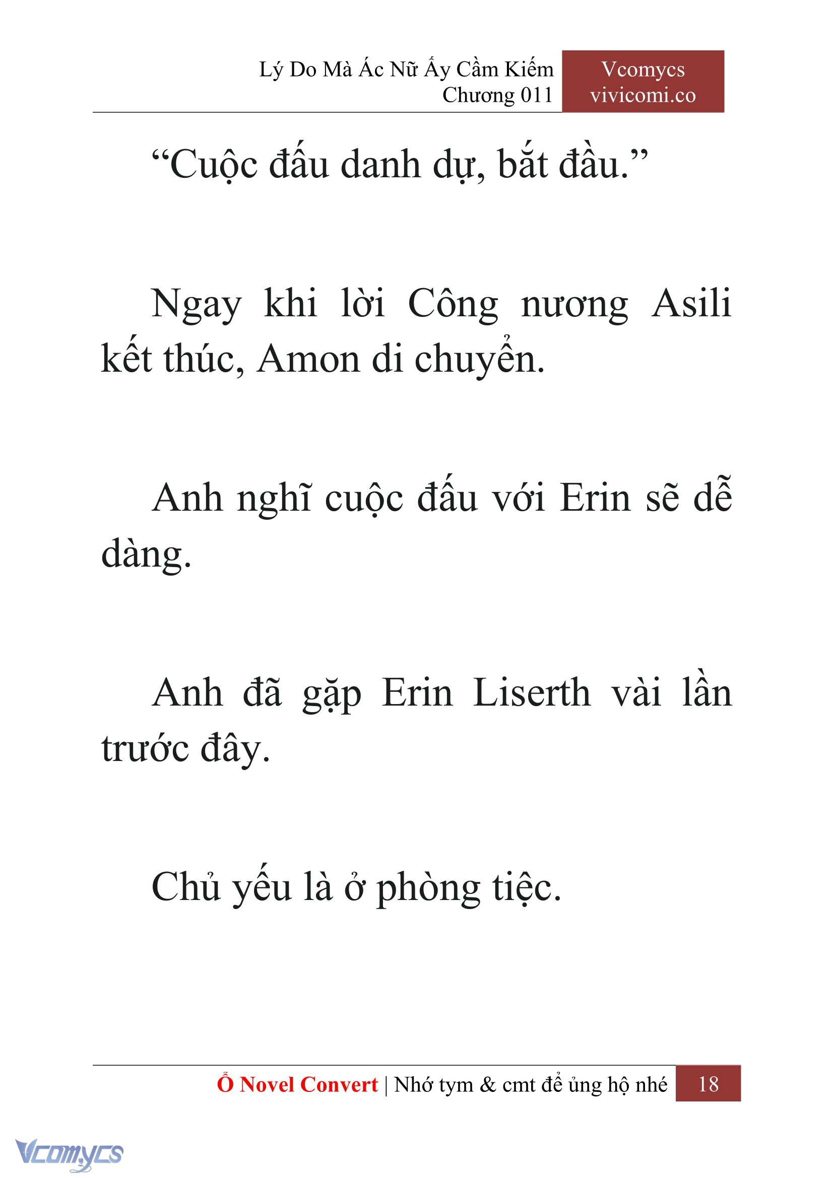 [Novel] Lý Do Mà Ác Nữ Ấy Cầm Kiếm Chap 11 - Next Chap 12