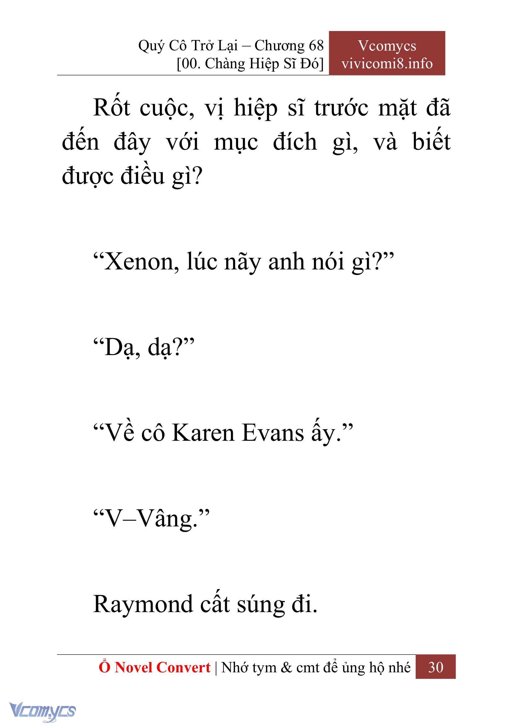 [Novel] Quý Cô Trở Lại Chap 68 - Next Chap 69