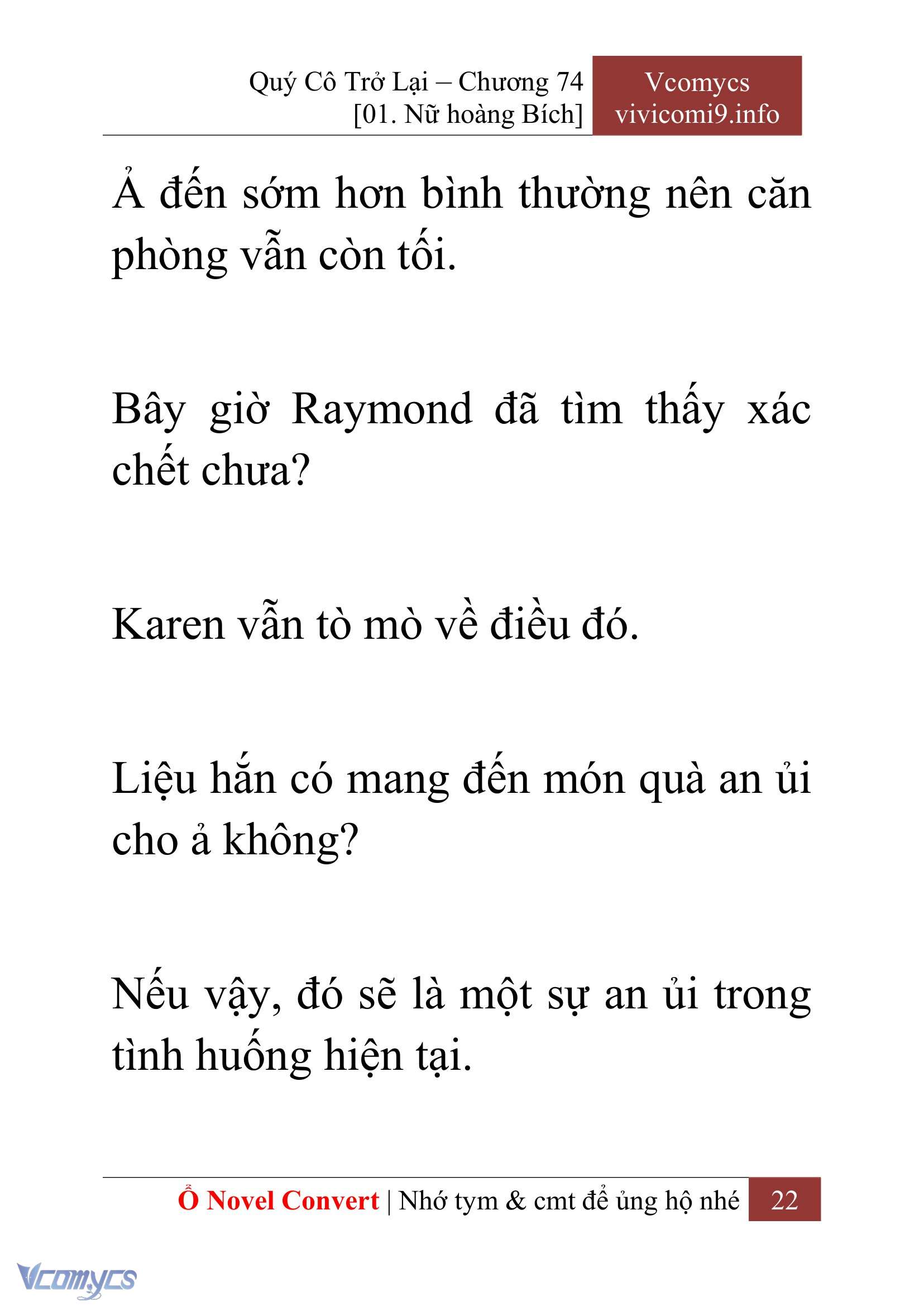 [Novel] Quý Cô Trở Lại Chap 74 - Trang 2