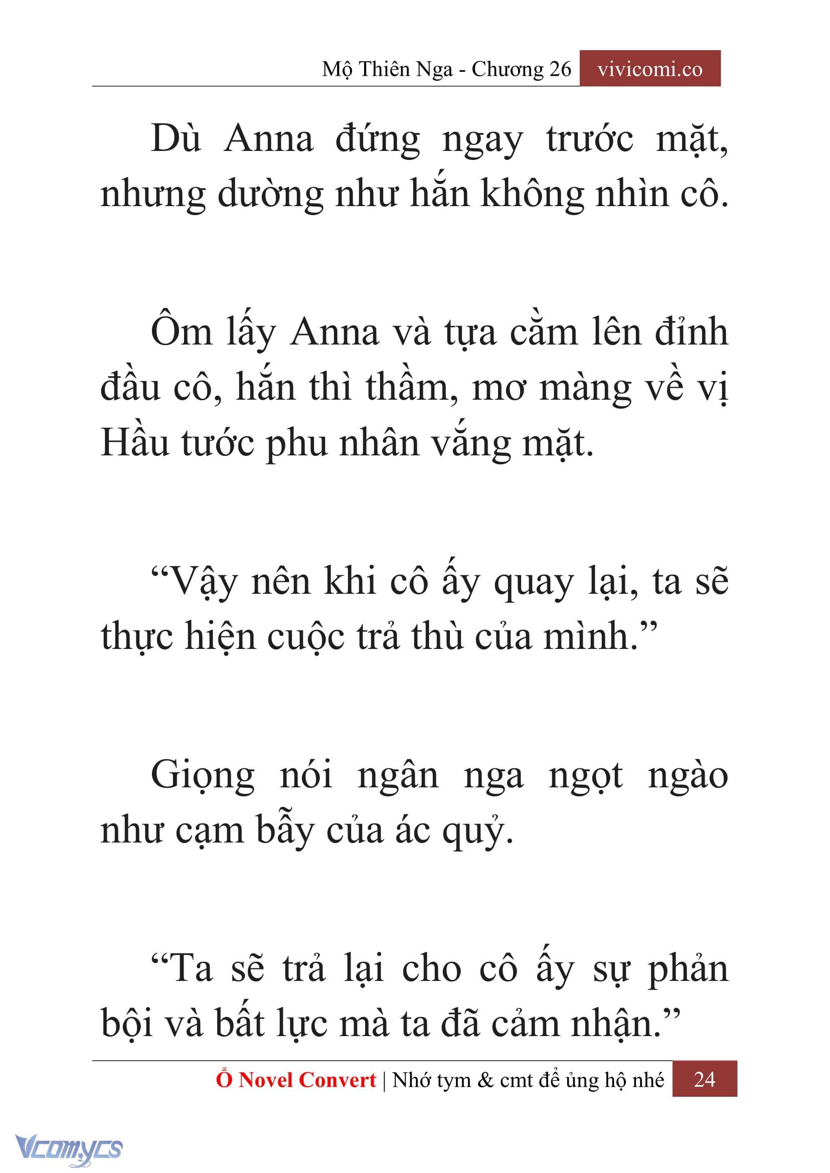 [Novel] Mộ Thiên Nga Chap 26 - Next Chap 27