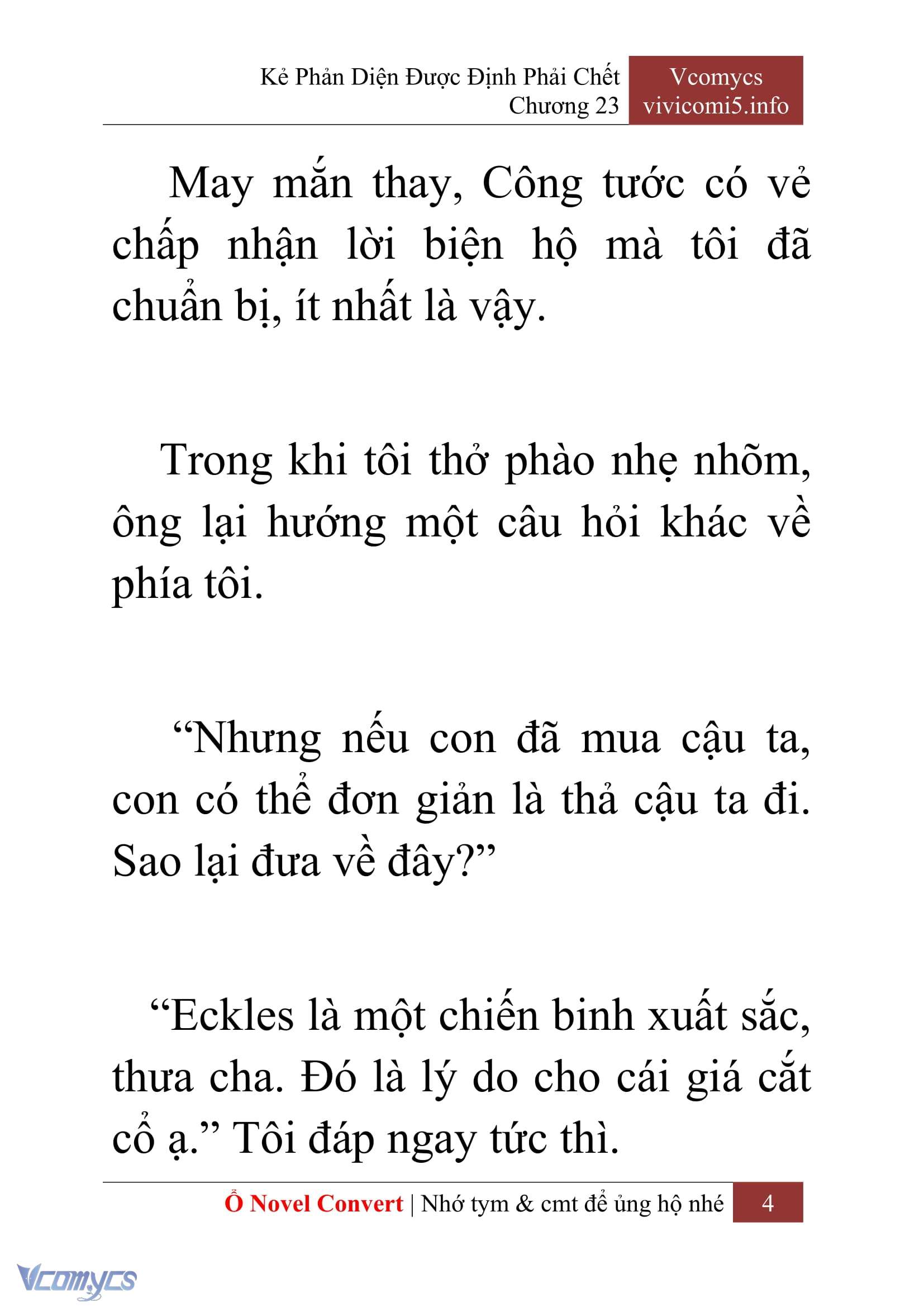 [Novel] Kẻ Phản Diện Được Định Phải Chết Chap 23 - Next Chap 24