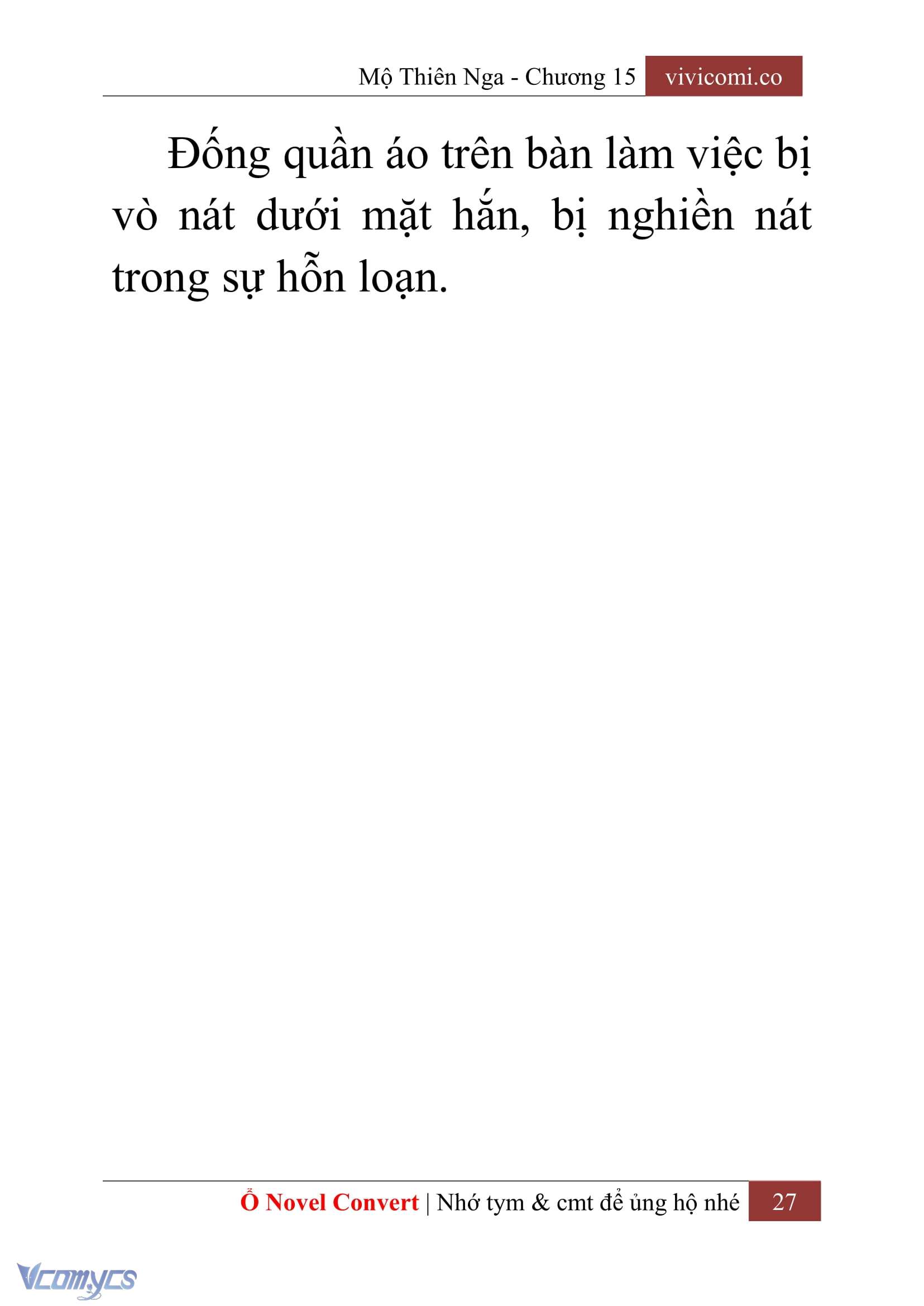 [Novel] Mộ Thiên Nga Chap 15 - Next Chap 16