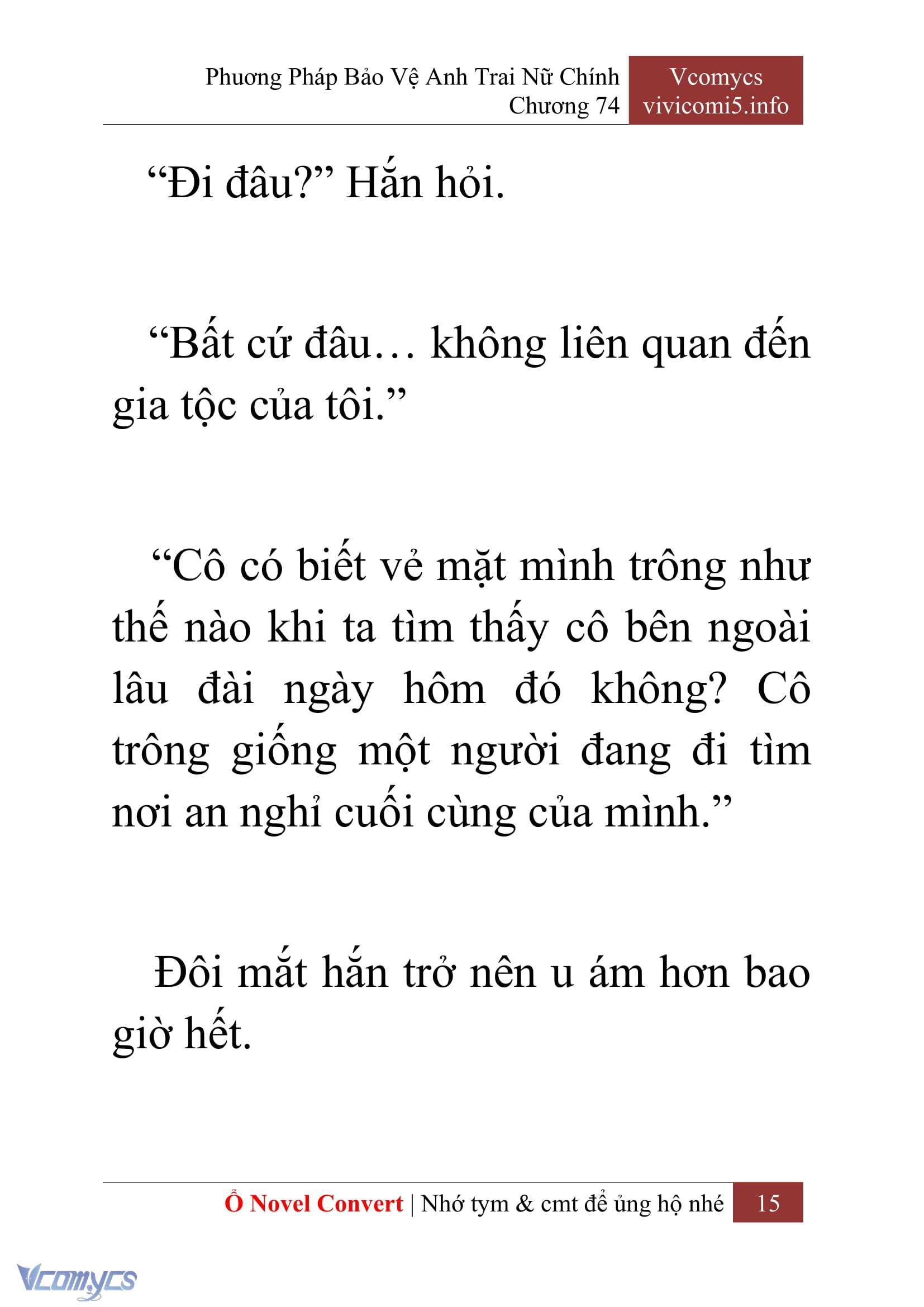 [Novel] Phương Pháp Bảo Vệ Anh Trai Nữ Chính Chap 74 - Trang 2
