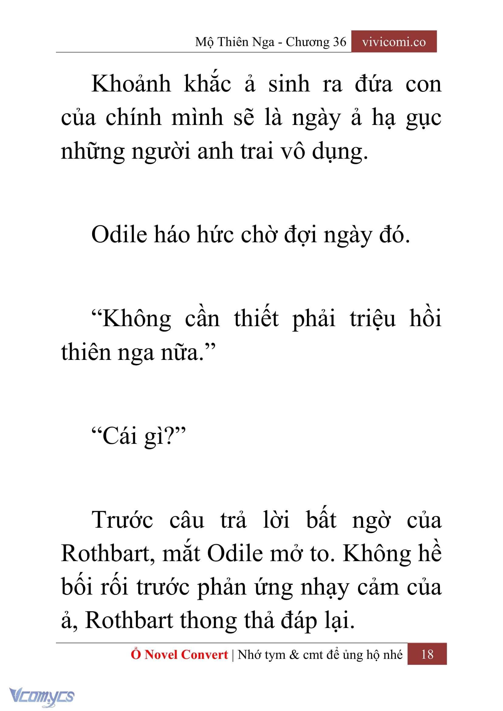 [Novel] Mộ Thiên Nga Chap 36 - Next Chap 37