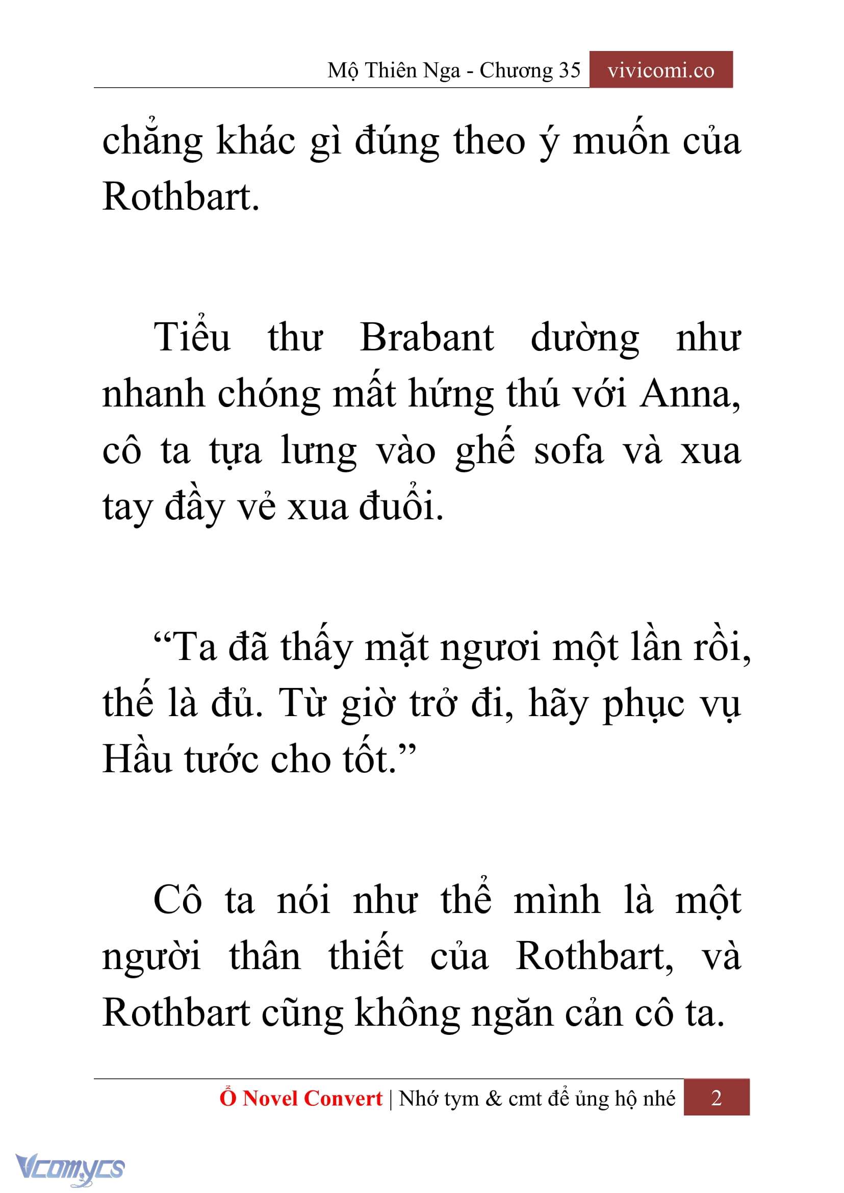 [Novel] Mộ Thiên Nga Chap 35 - Next Chap 36