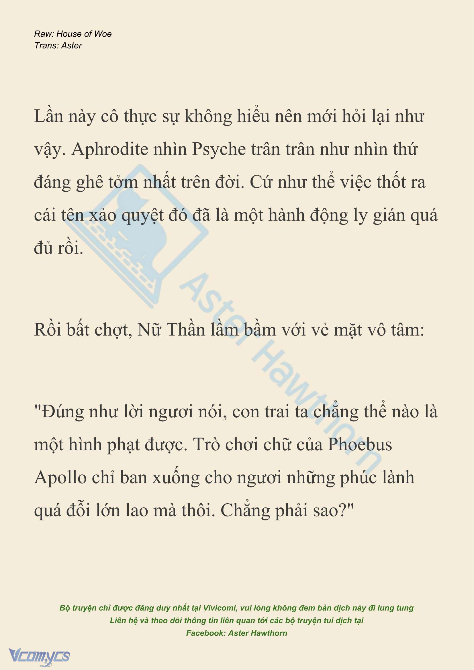 [NOVEL] Dành Cho Các Nữ Thần: Dành cho Psyche Chap 40 - Trang 2