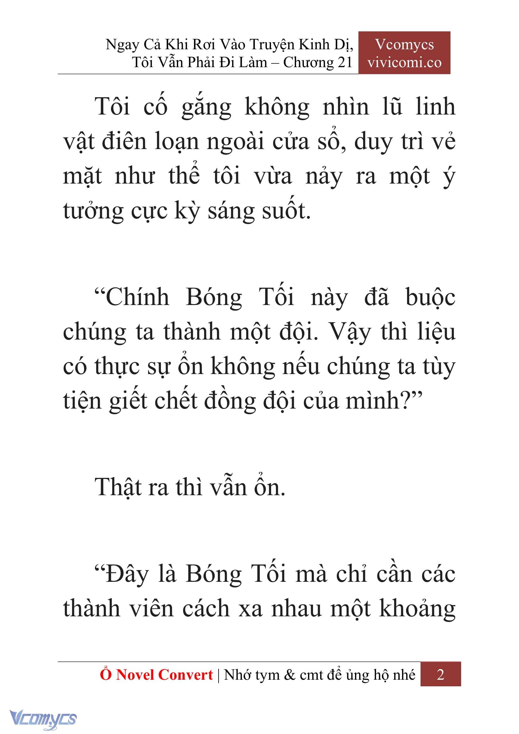 [Novel] Ngay Cả Khi Rơi Vào Truyện Kinh Dị, Tôi Vẫn Phải Đi Làm Chap 21 - Trang 2