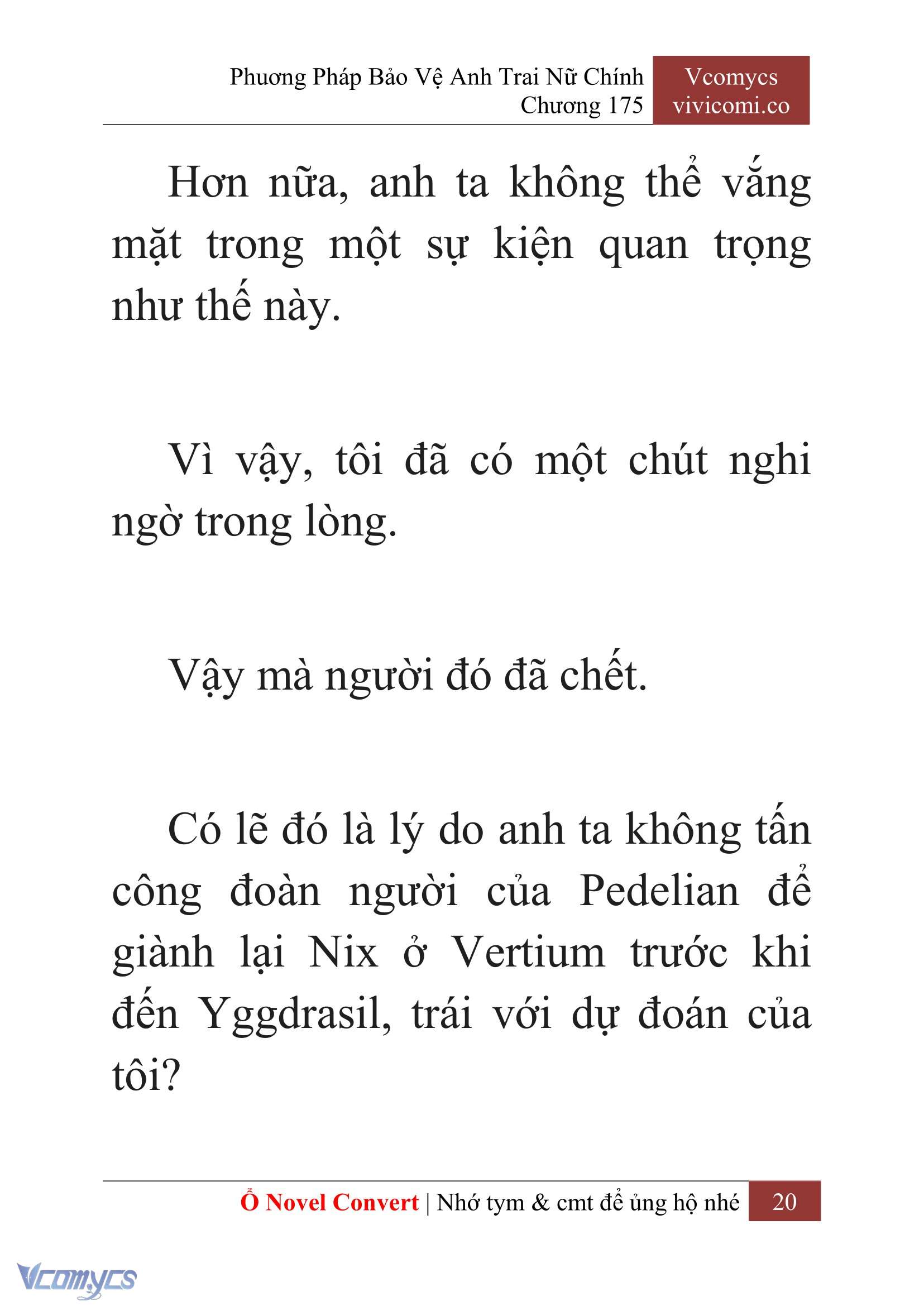 [Novel] Phương Pháp Bảo Vệ Anh Trai Nữ Chính Chap 175 - Trang 2