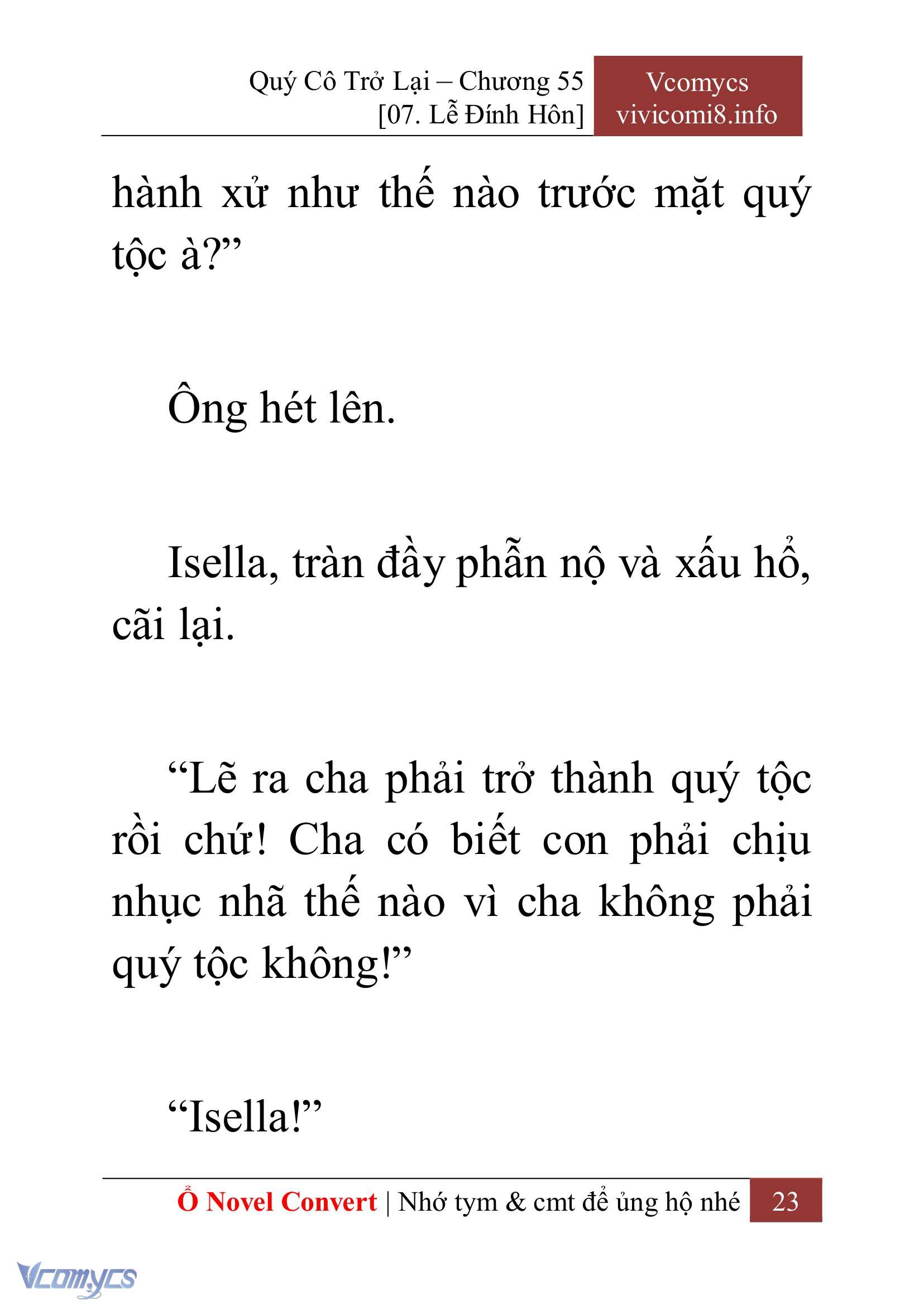 [Novel] Quý Cô Trở Lại Chap 55 - Trang 2