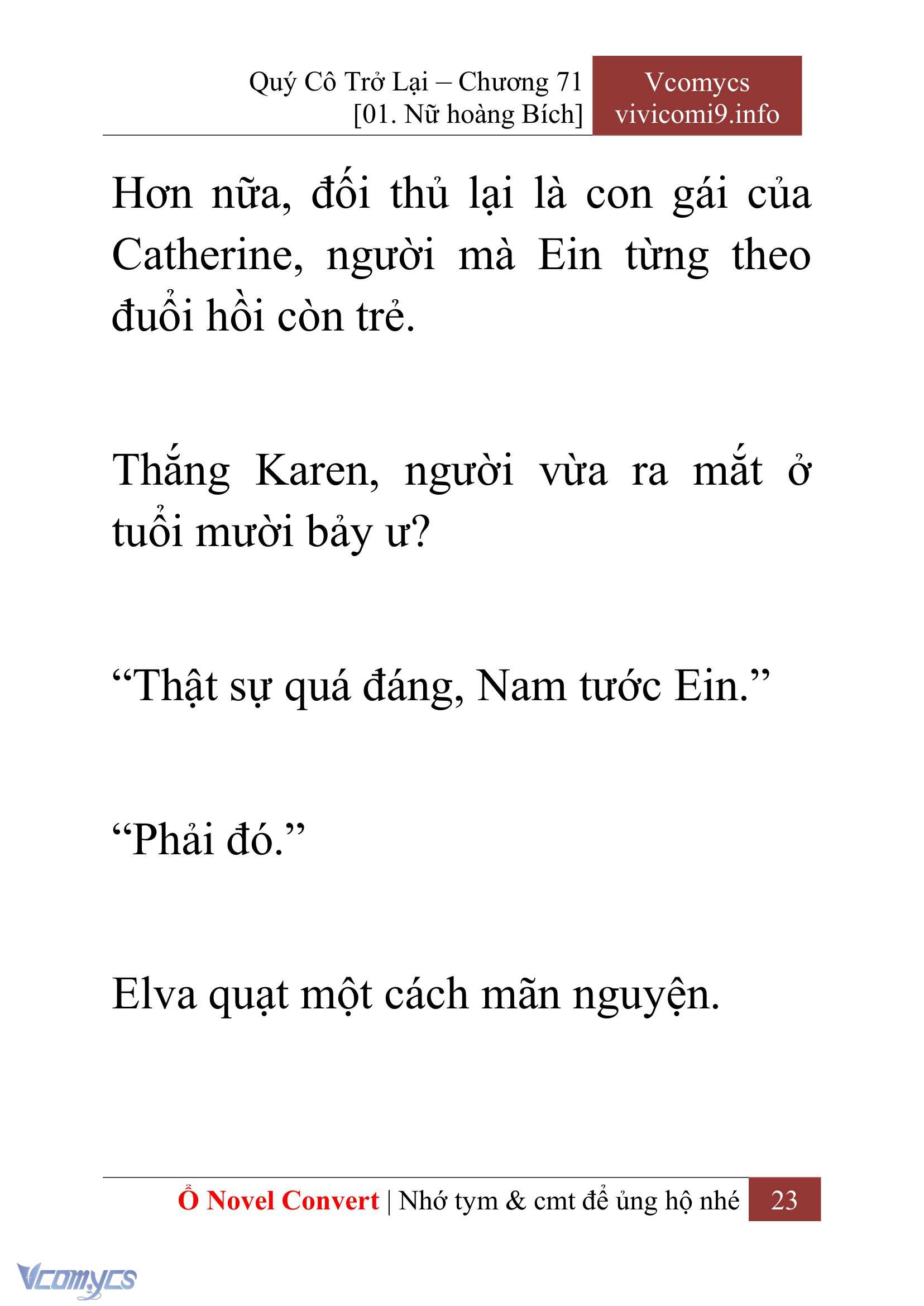 [Novel] Quý Cô Trở Lại Chap 71 - Trang 2