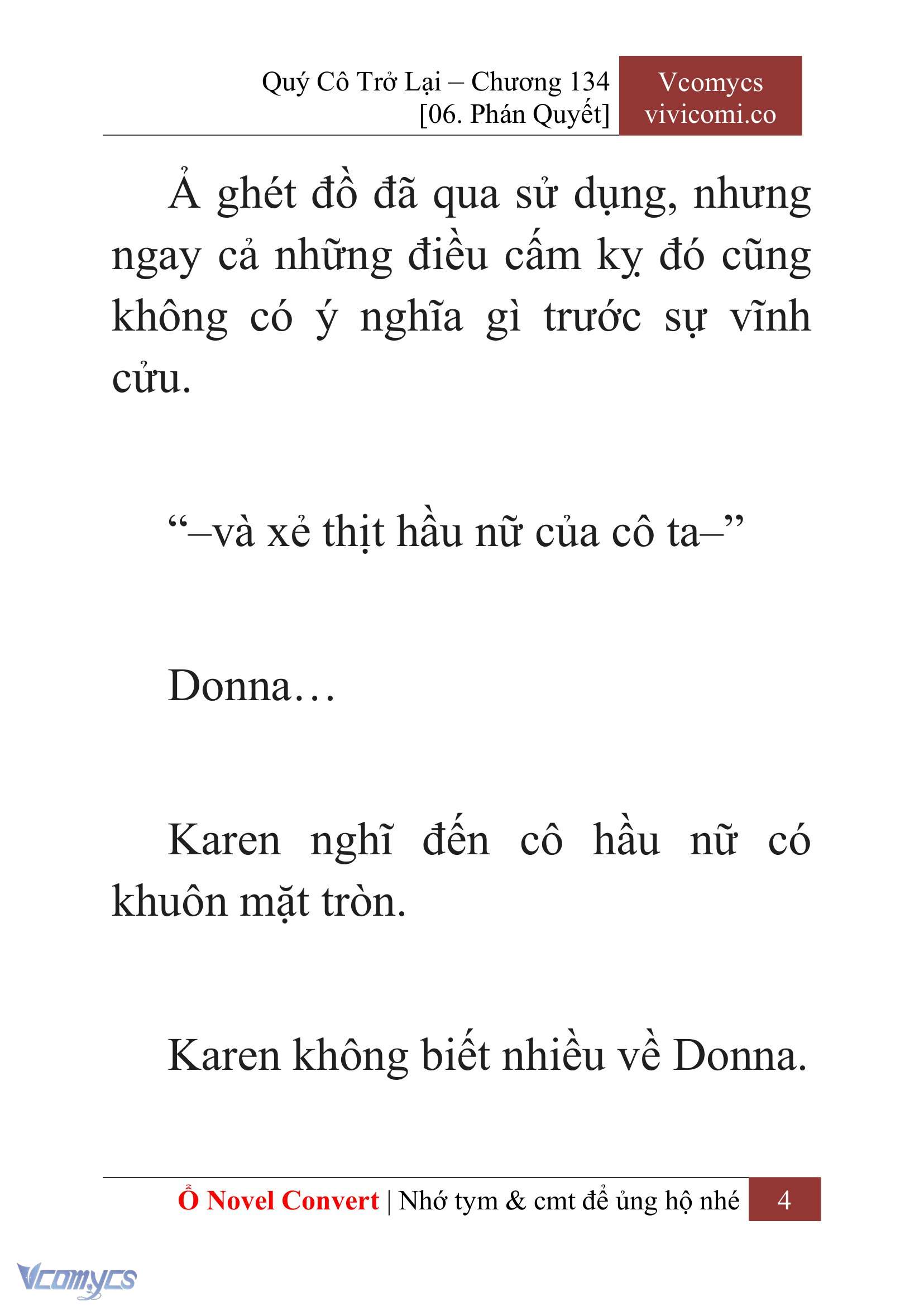 [Novel] Quý Cô Trở Lại Chap 134 - Trang 2