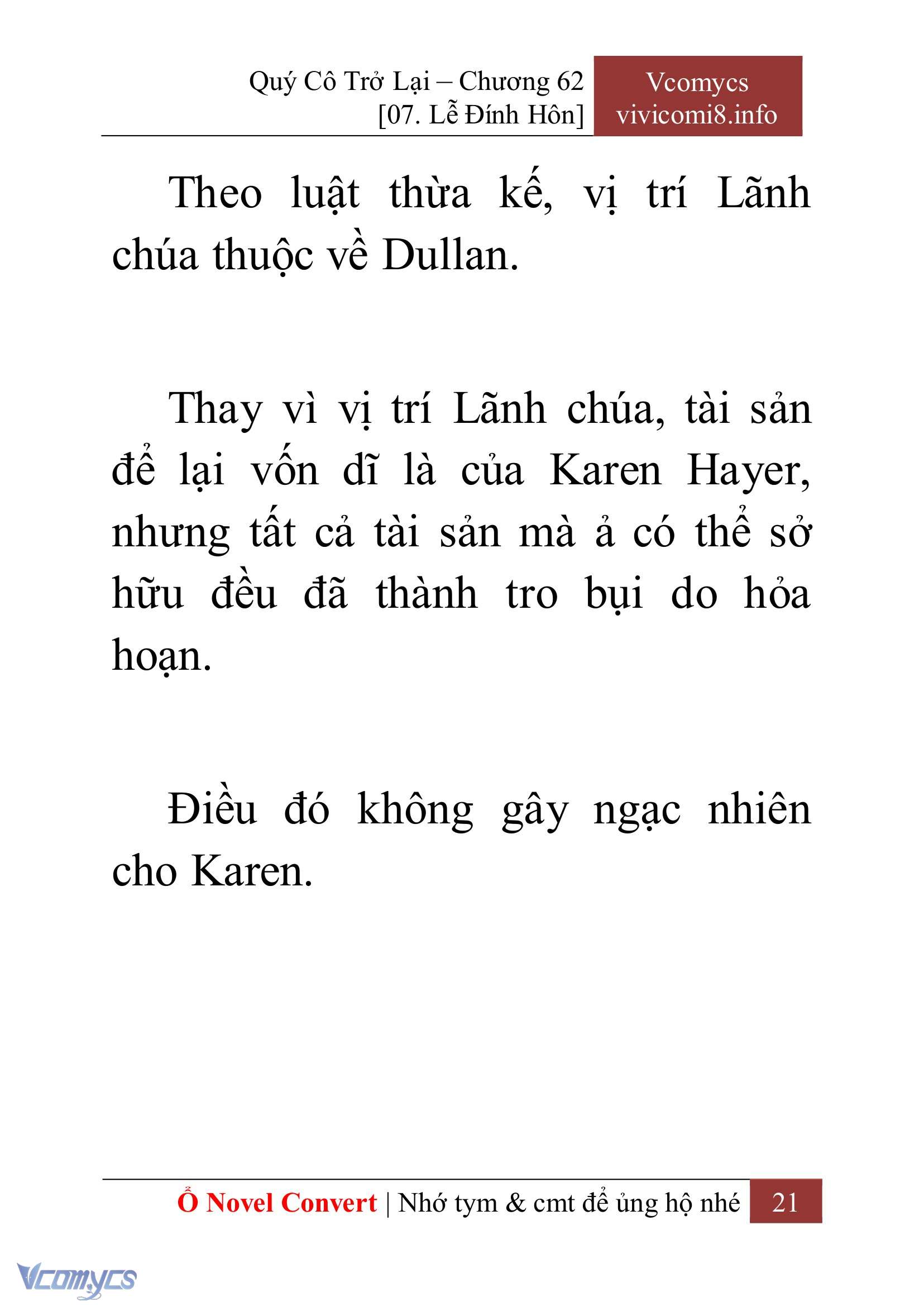 [Novel] Quý Cô Trở Lại Chap 62 - Trang 2