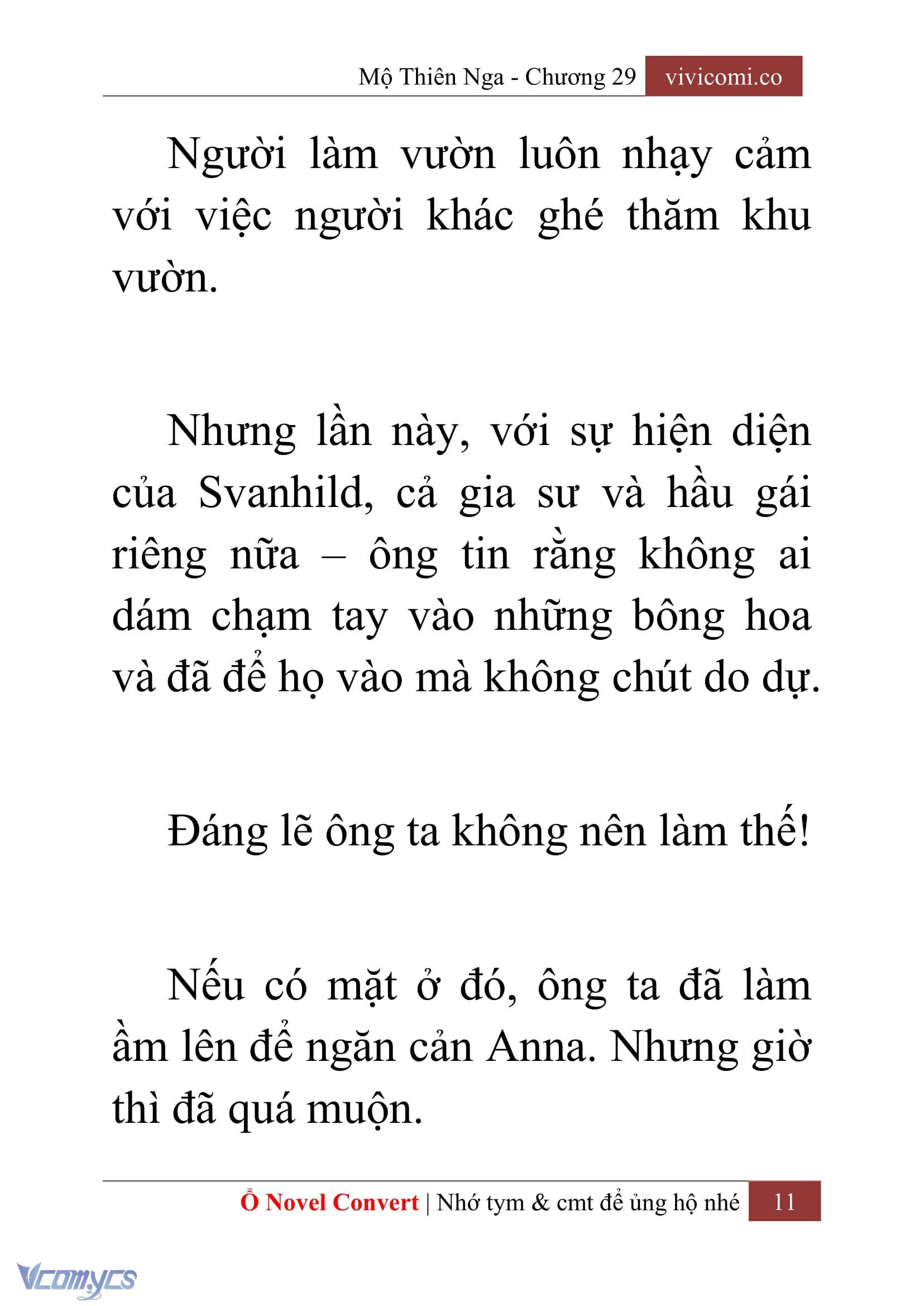 [Novel] Mộ Thiên Nga Chap 29 - Next Chap 30