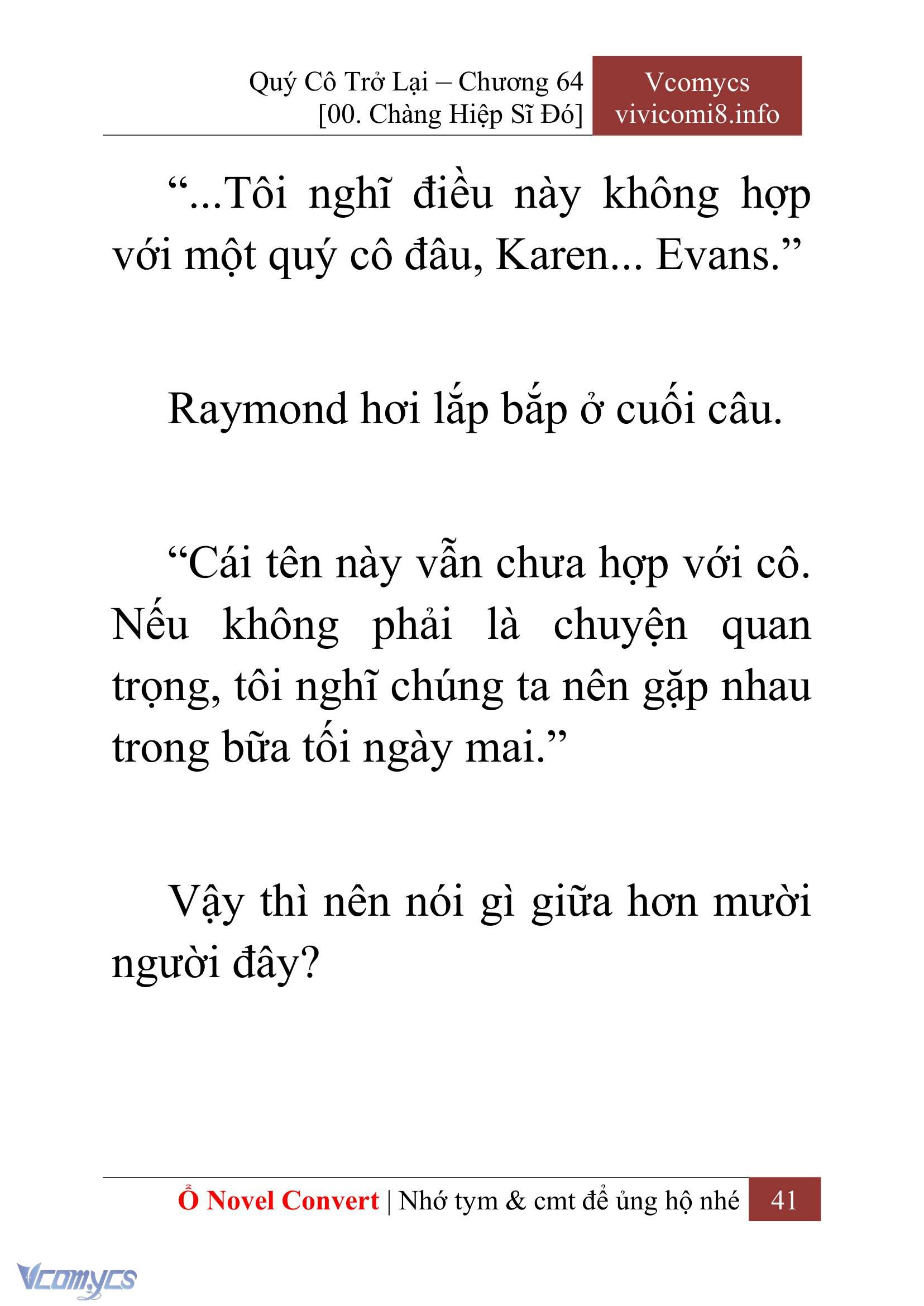 [Novel] Quý Cô Trở Lại Chap 64 - Trang 2