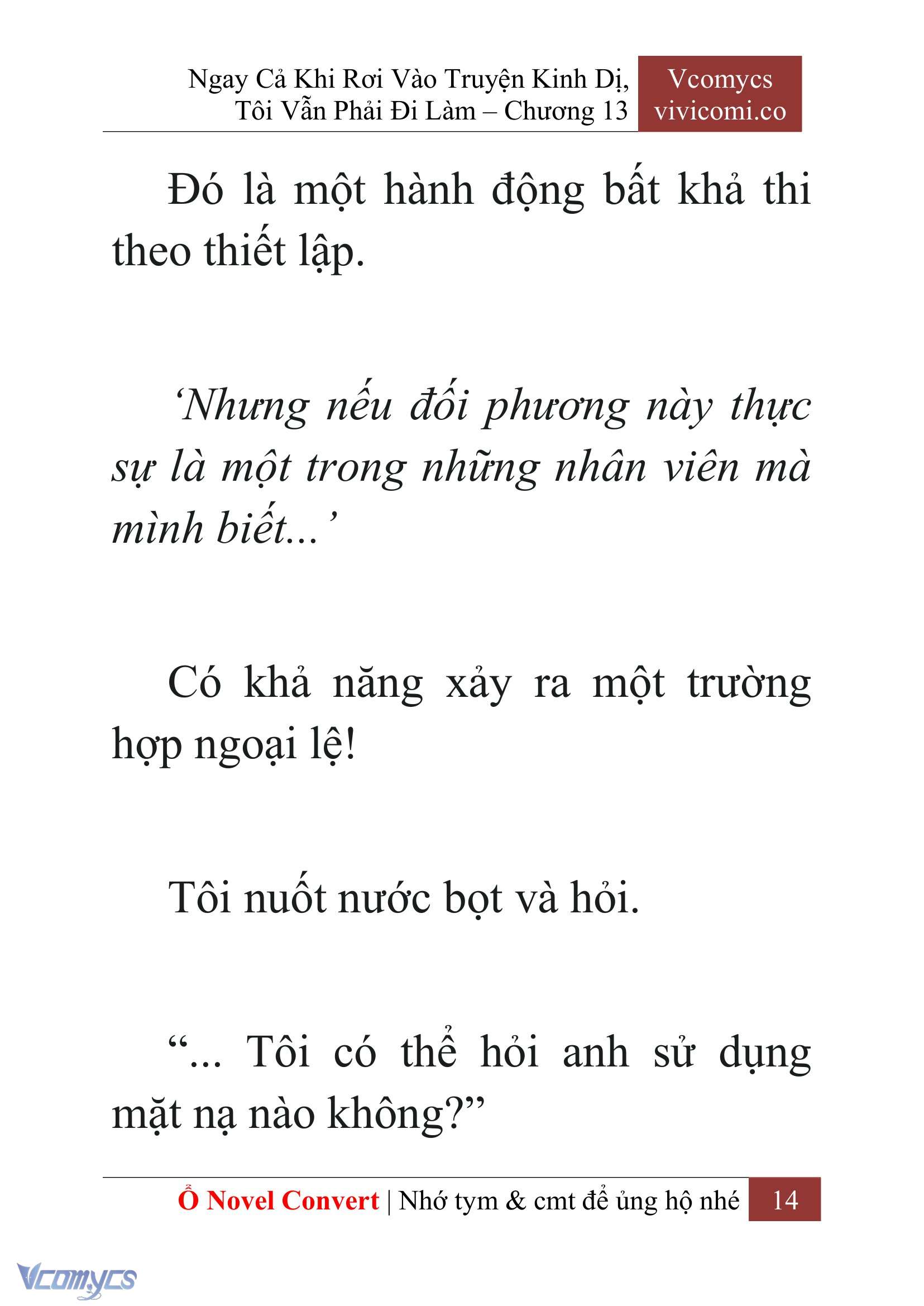 [Novel] Ngay Cả Khi Rơi Vào Truyện Kinh Dị, Tôi Vẫn Phải Đi Làm Chap 13 - Trang 2