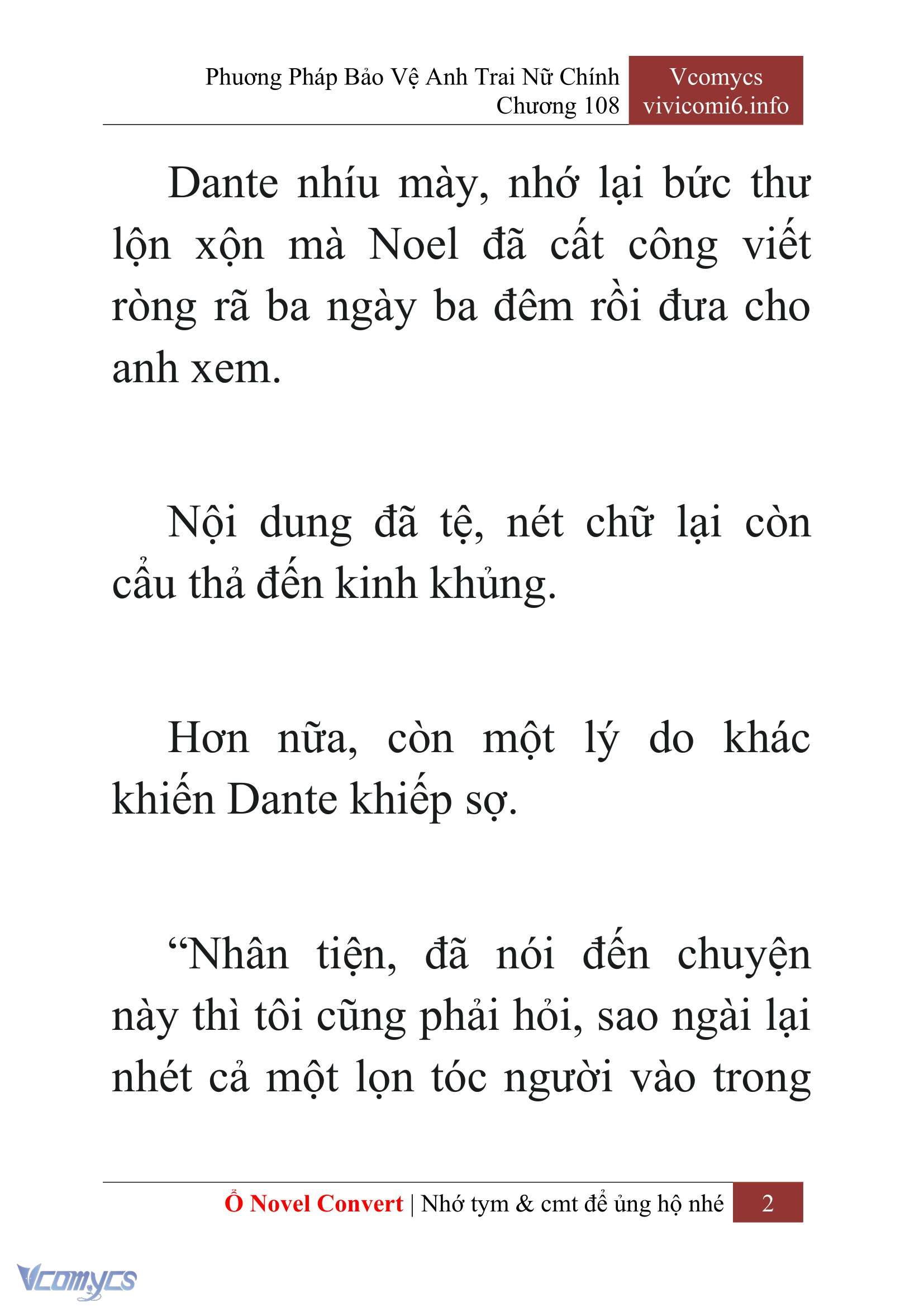 [Novel] Phương Pháp Bảo Vệ Anh Trai Nữ Chính Chap 108 - Trang 2