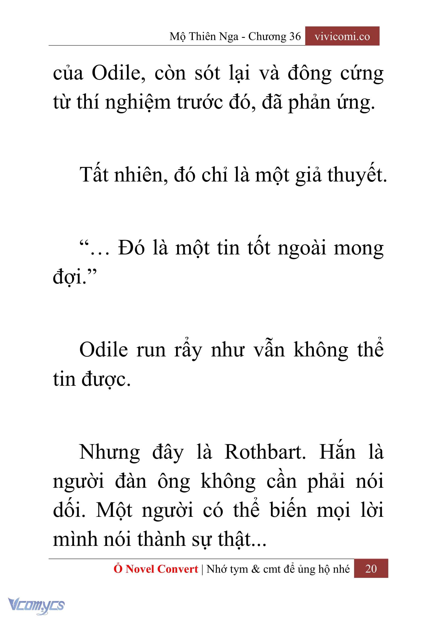 [Novel] Mộ Thiên Nga Chap 36 - Next Chap 37