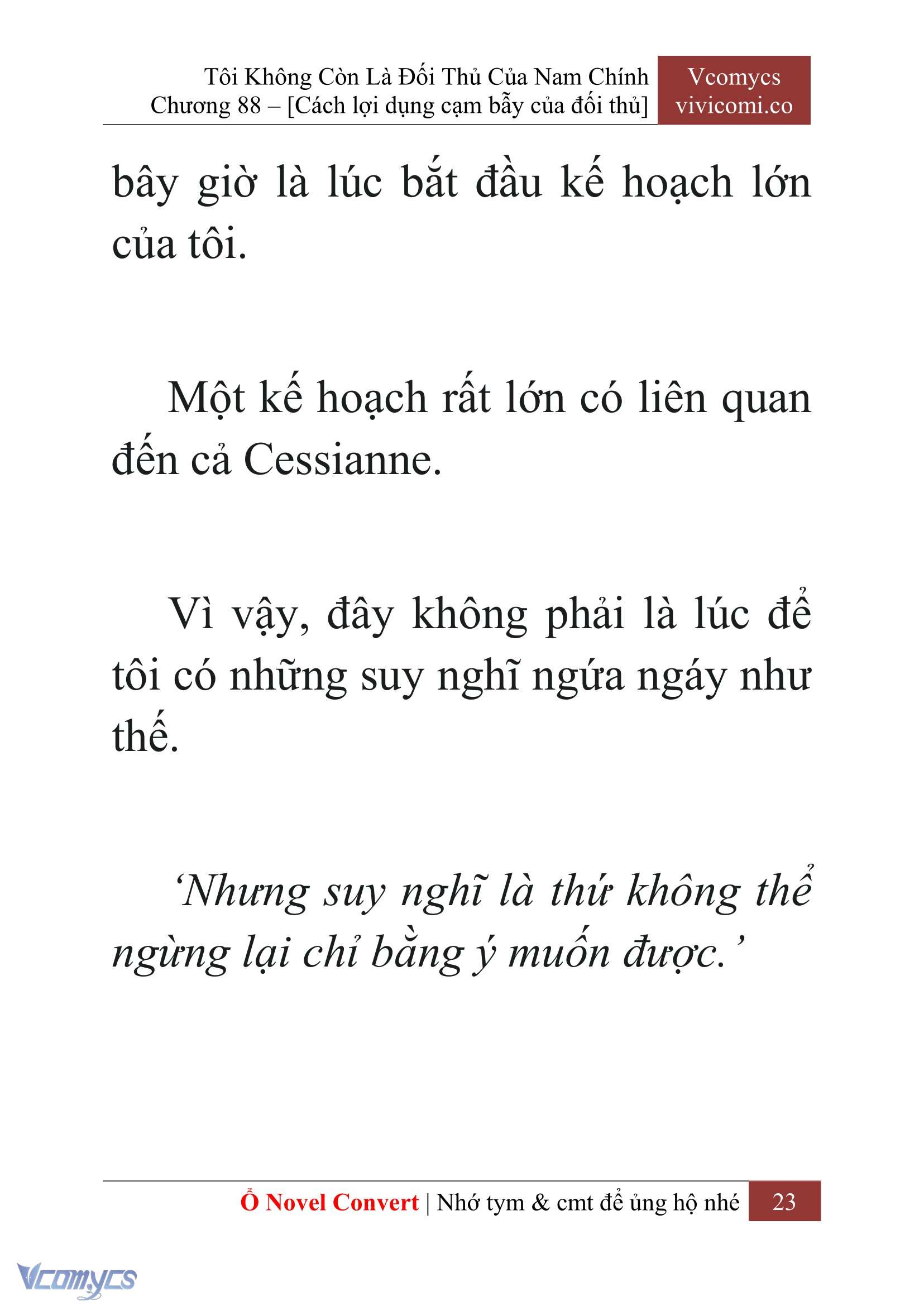 [Novel] Tôi Không Còn Là Đối Thủ Của Nam Chính Chap 88 - Trang 2