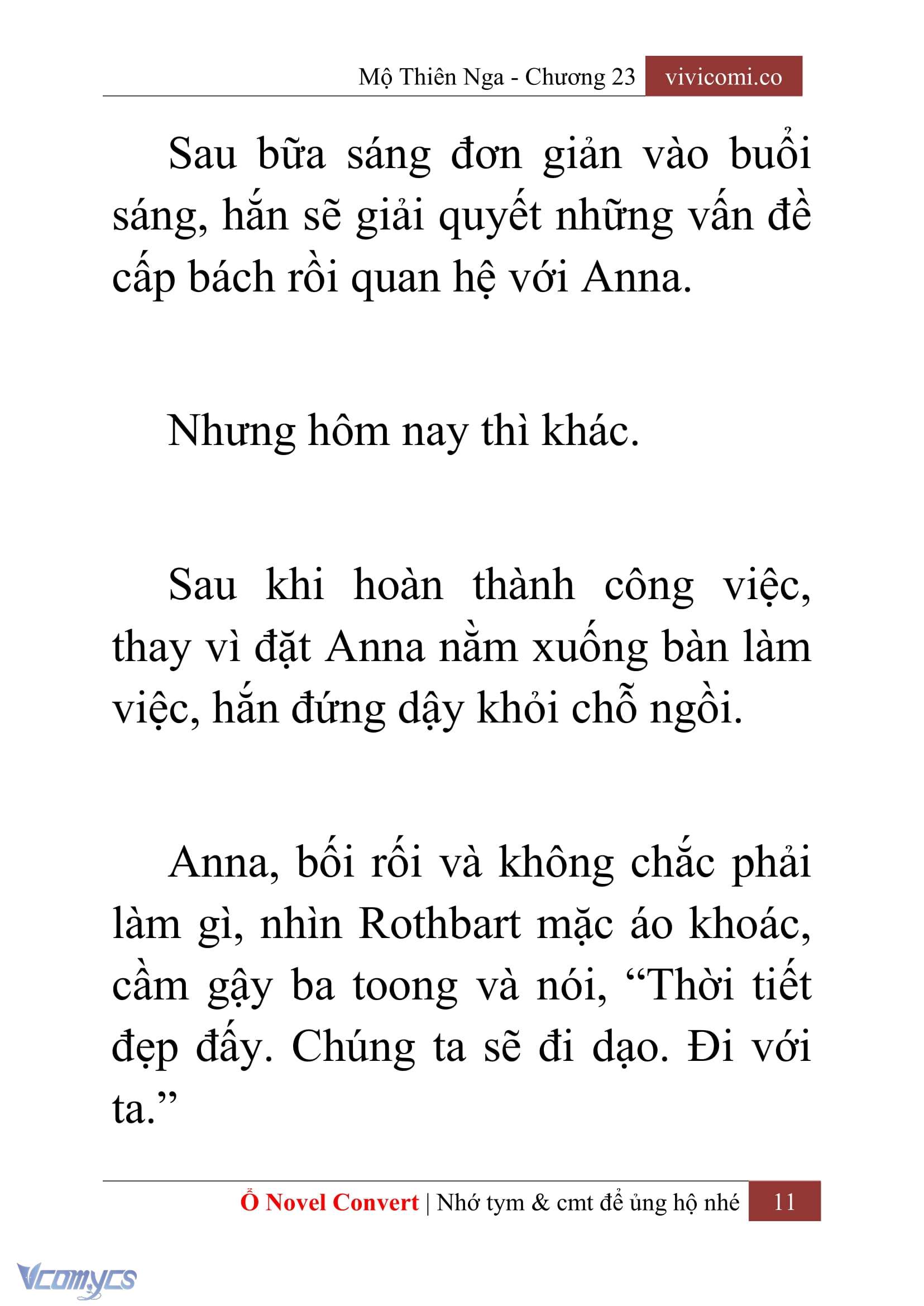 [Novel] Mộ Thiên Nga Chap 23 - Next Chap 24