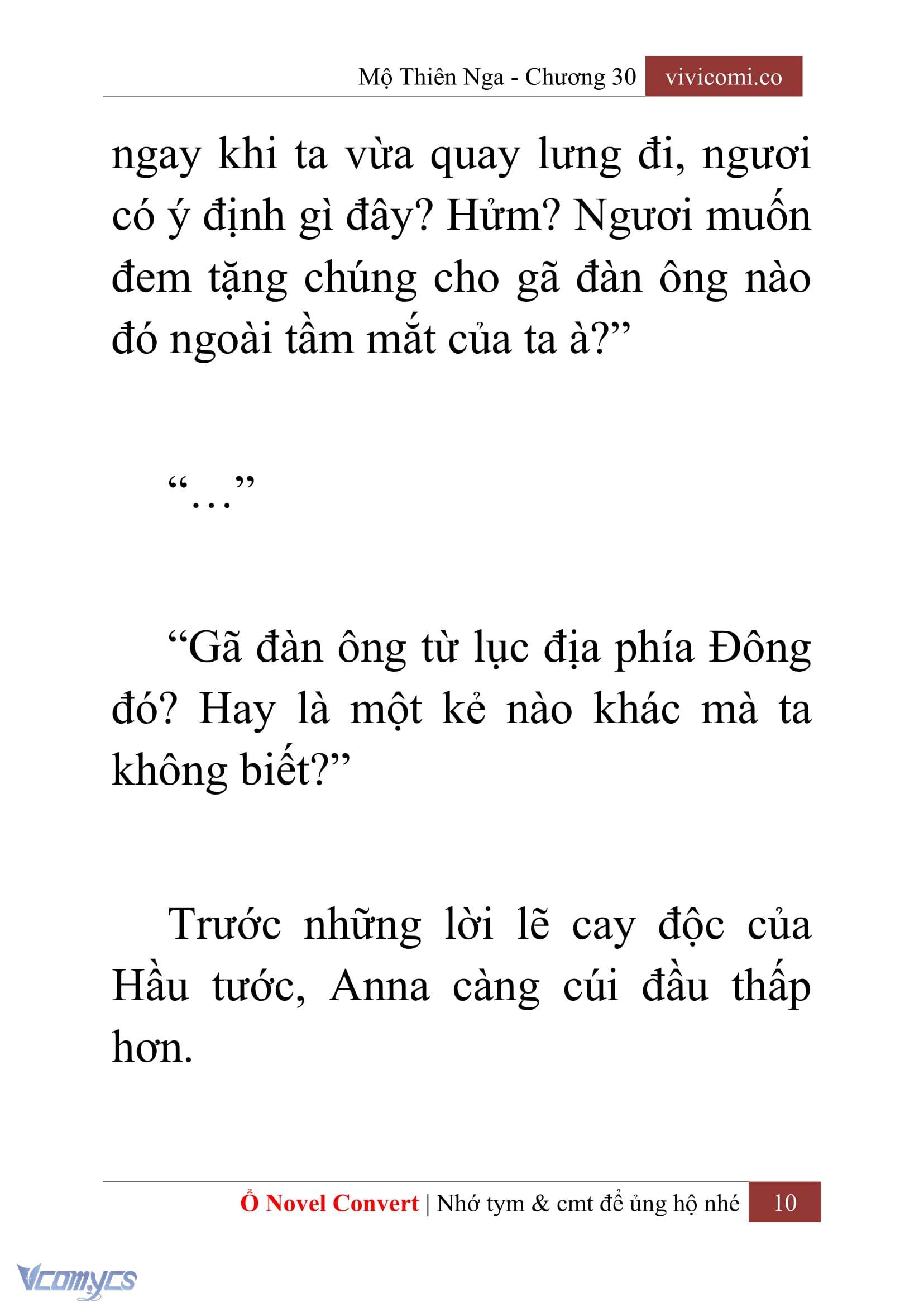 [Novel] Mộ Thiên Nga Chap 30 - Next Chap 31