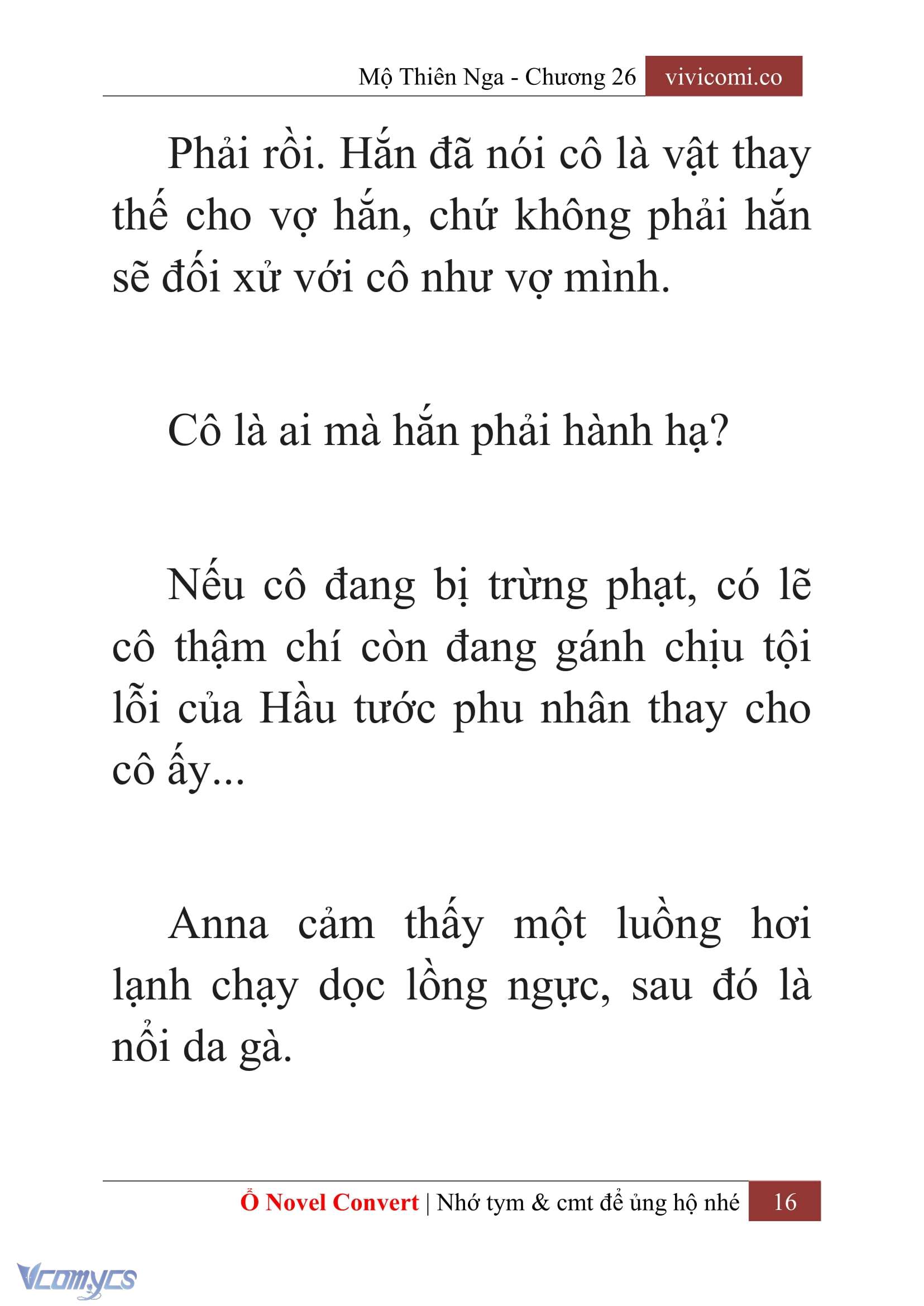 [Novel] Mộ Thiên Nga Chap 26 - Next Chap 27