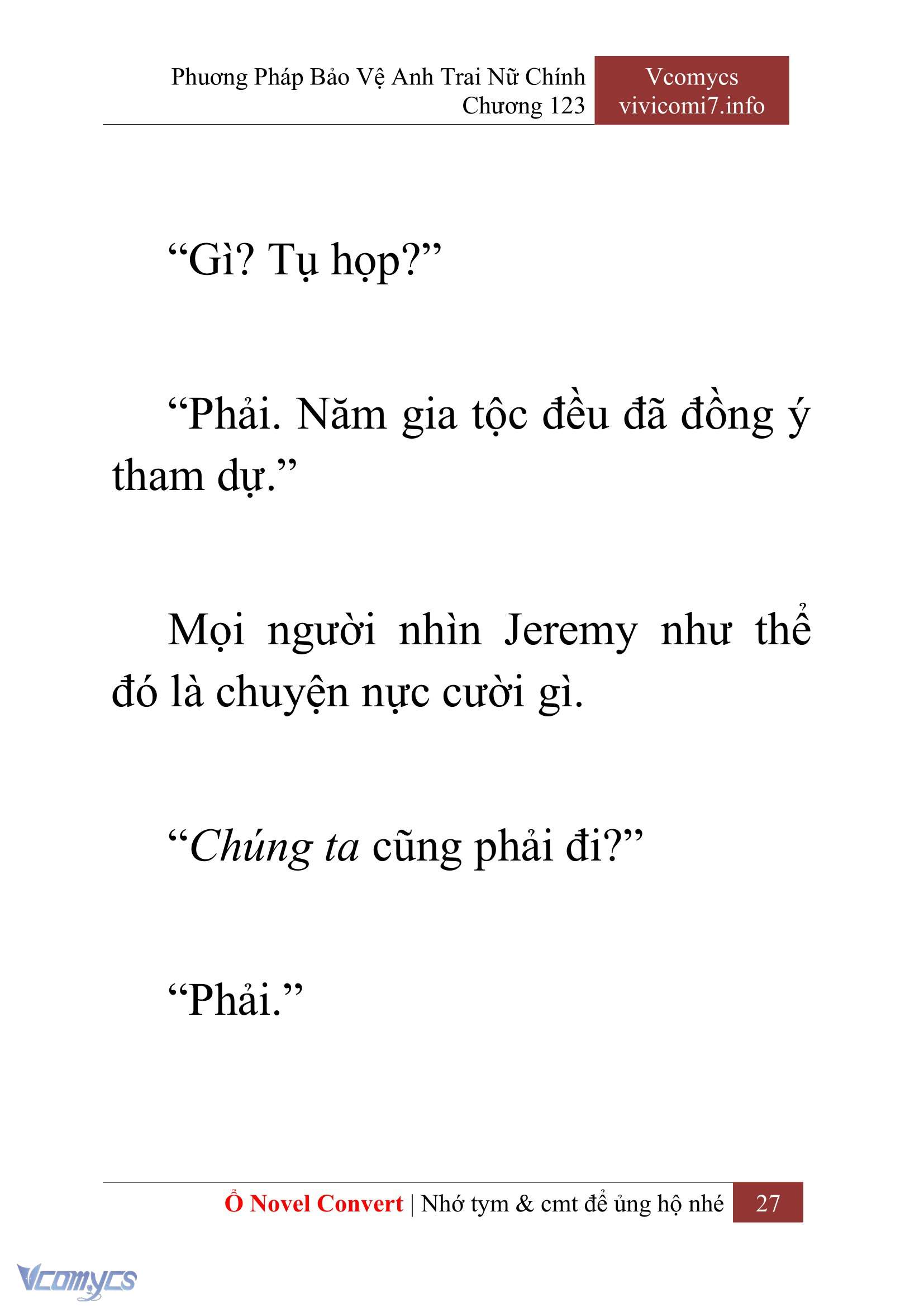 [Novel] Phương Pháp Bảo Vệ Anh Trai Nữ Chính Chap 123 - Trang 2