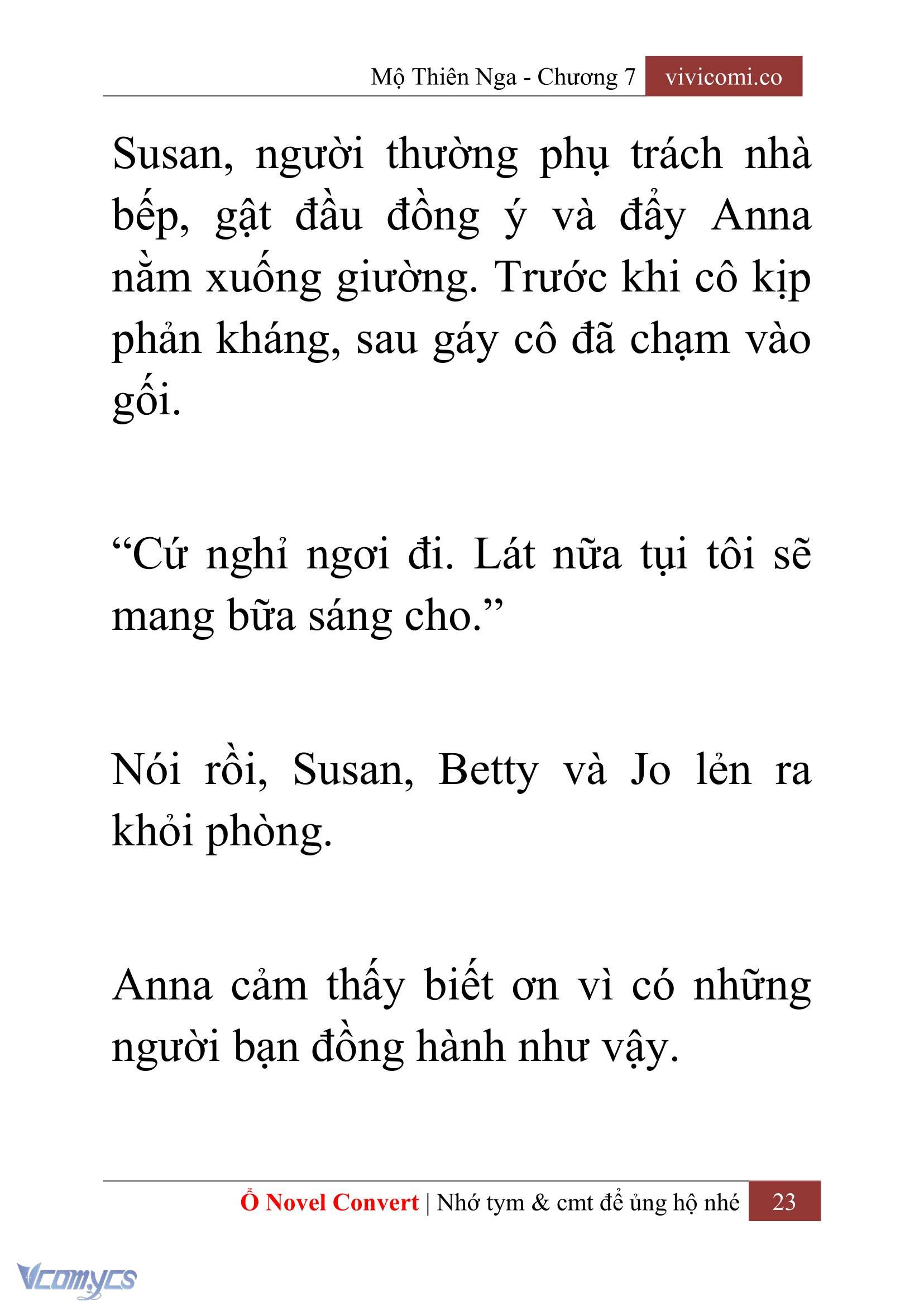 [Novel] Mộ Thiên Nga Chap 7 - Trang 2
