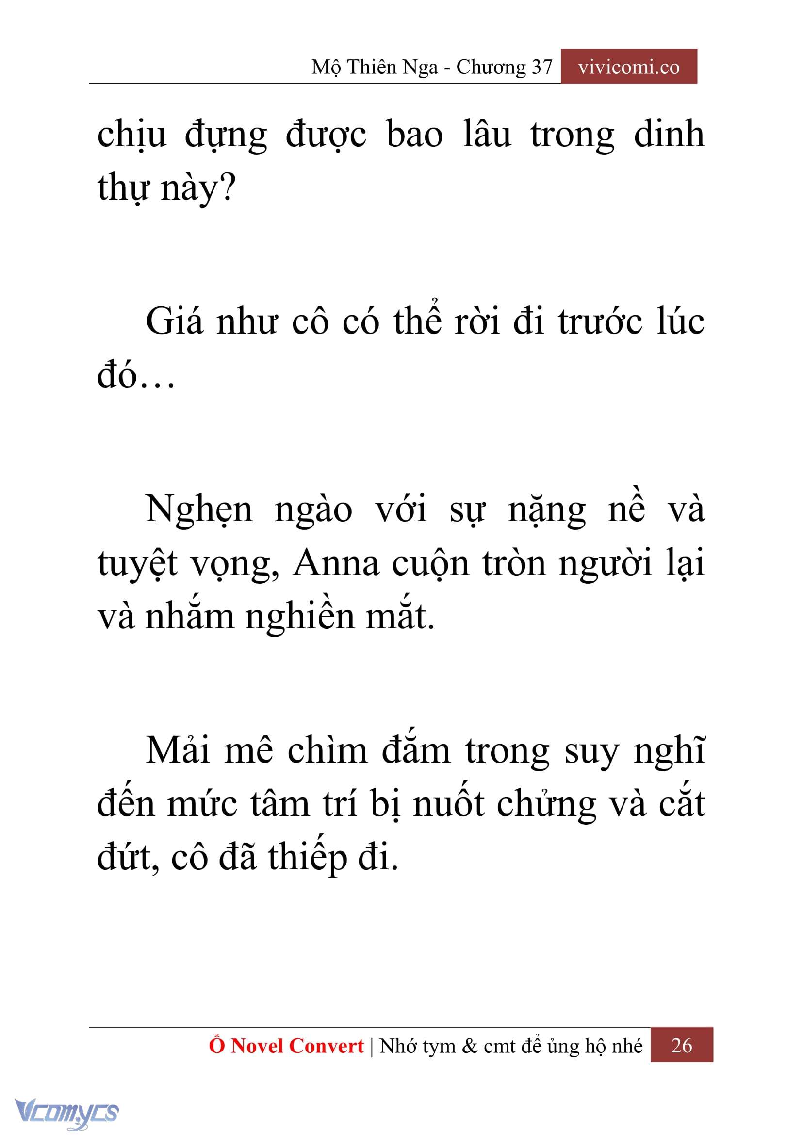 [Novel] Mộ Thiên Nga Chap 37 - Next Chap 38