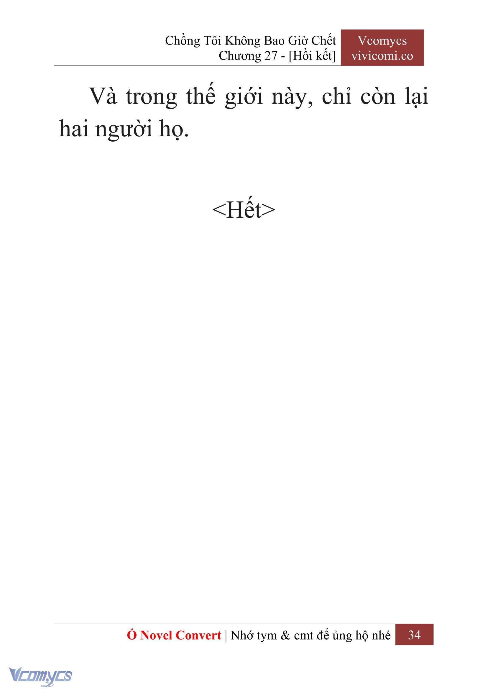 [Novel] Chồng Tôi Không Bao Giờ Chết Chap 27 - Trang 2