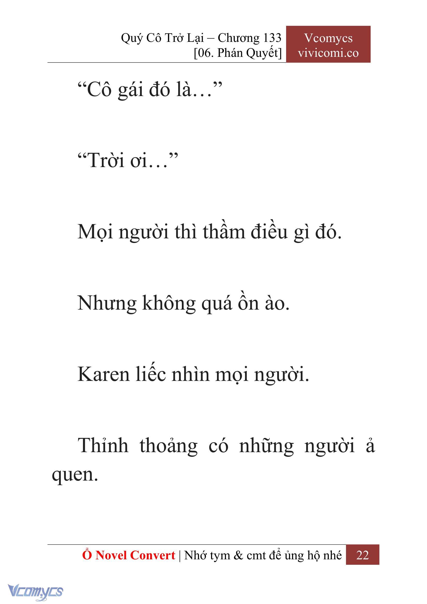 [Novel] Quý Cô Trở Lại Chap 133 - Next Chap 134